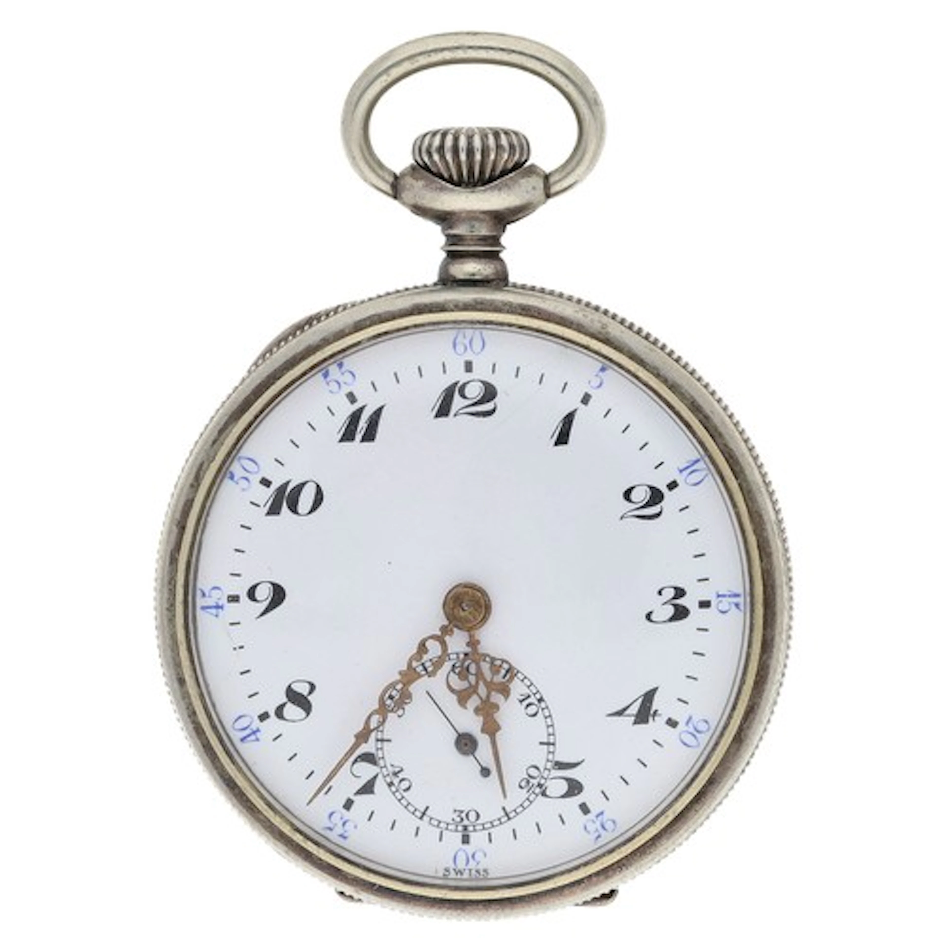 Gallet & Co., Switzerland - small white metal lever pock...