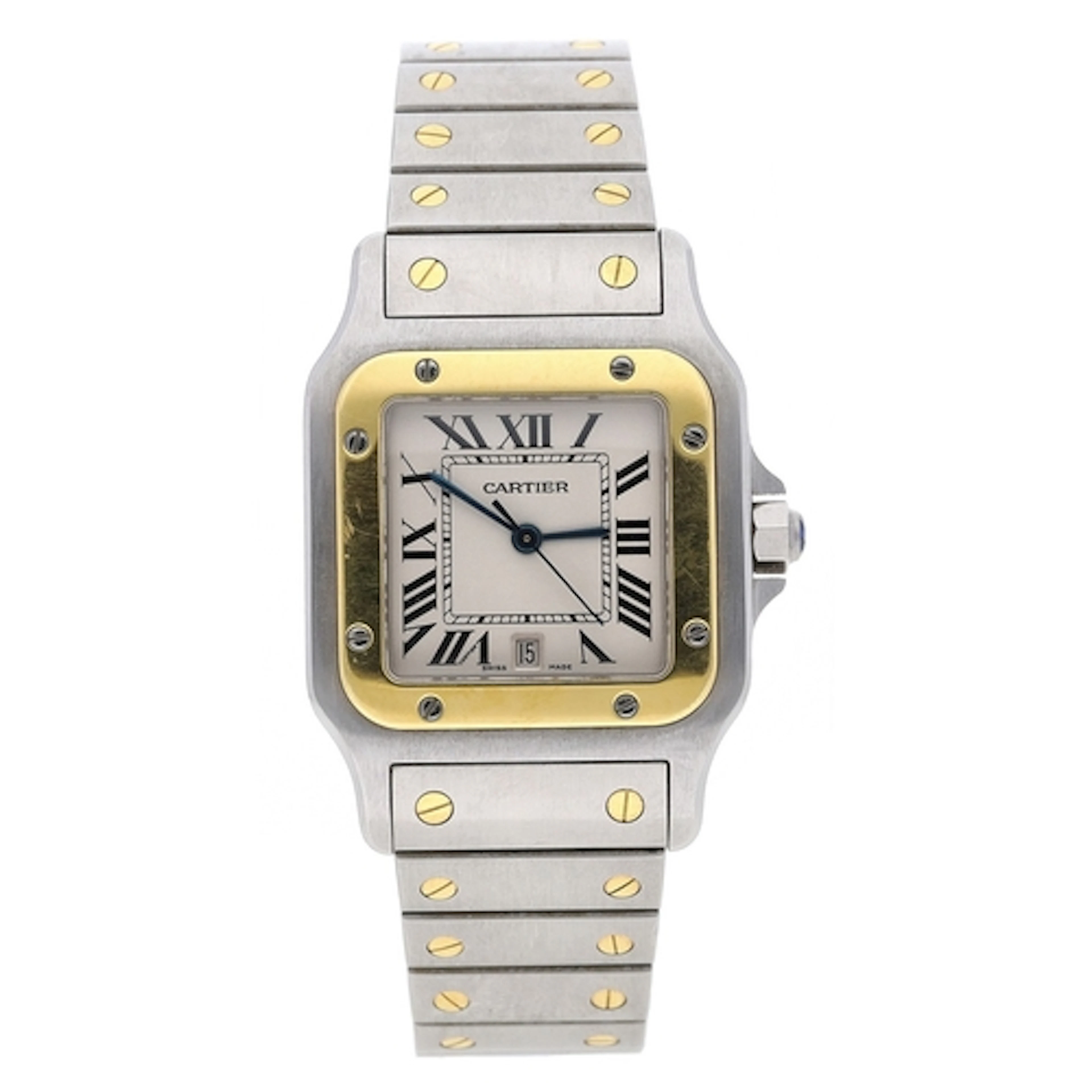 Cartier Santos Galbee mid-size stainless steel and gold wris...
