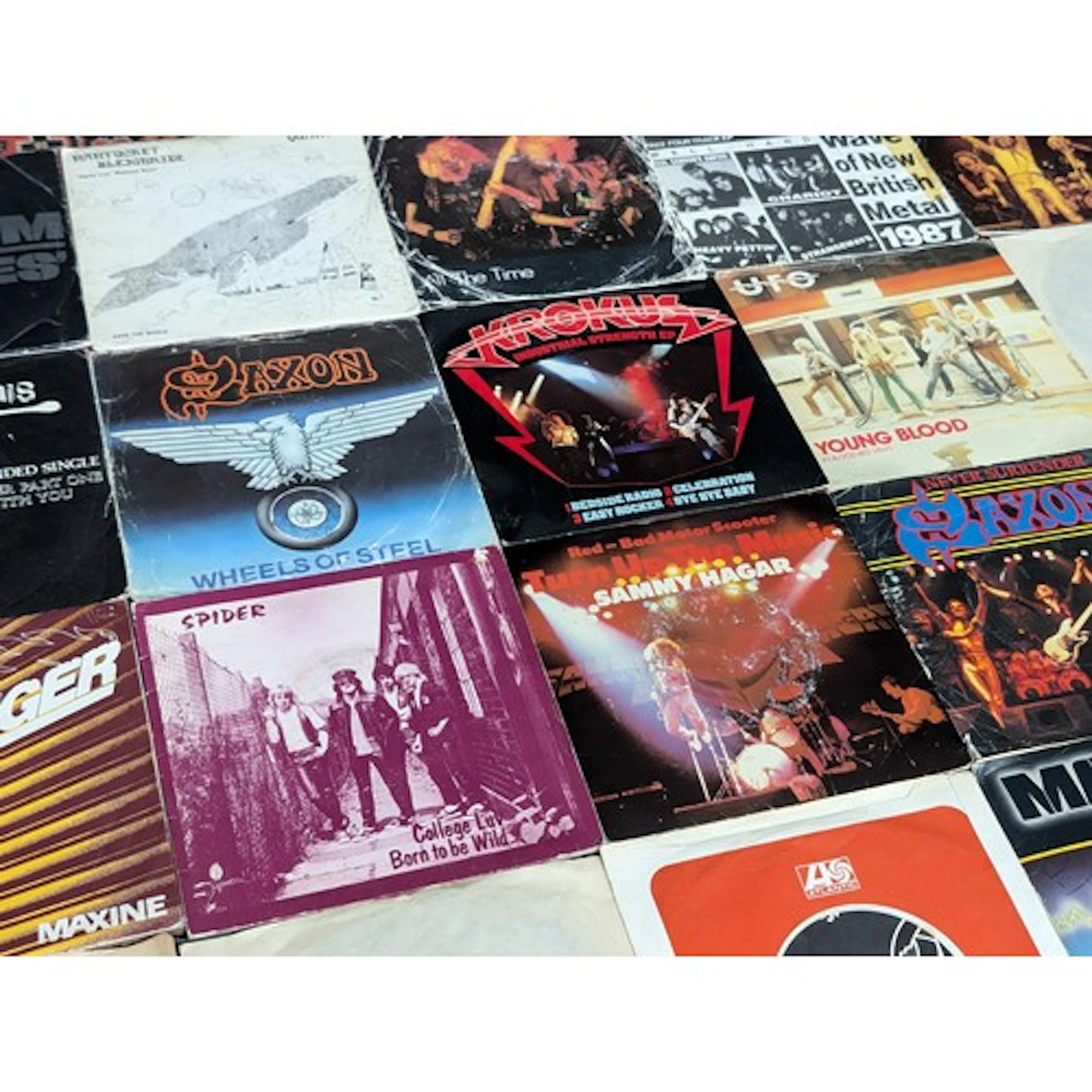 Approximately twenty 45rpm 7" rock/pop and some NWOBHM (New ...