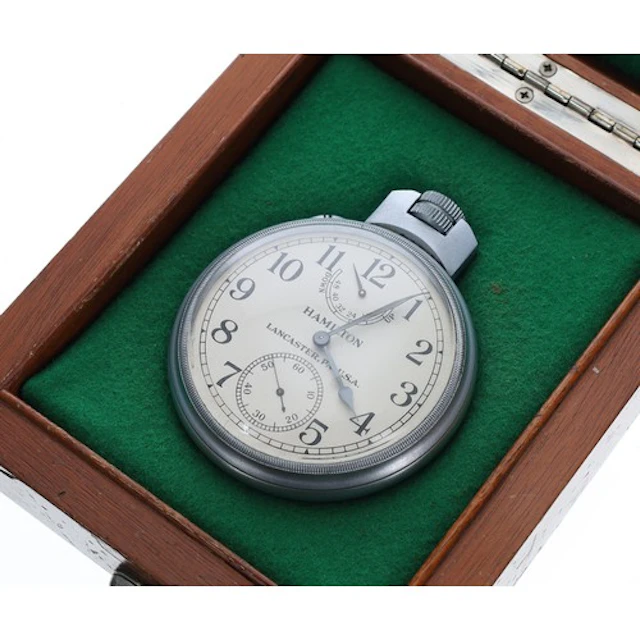 Hamilton U.S. Navy Model 22 forty-eight hour metal cased chr...