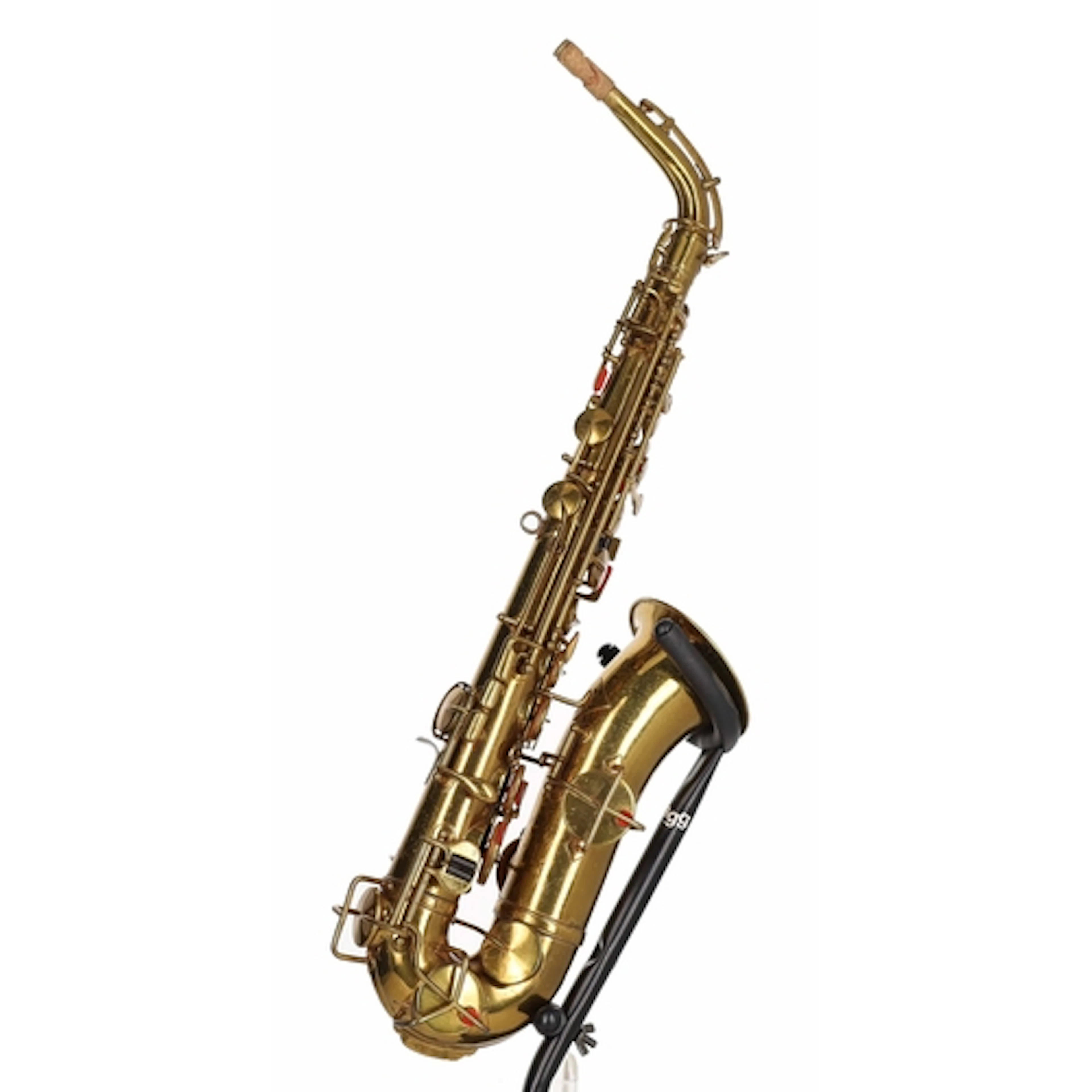 Vintage King alto saxophone, brass lacquer, the bell engrave...