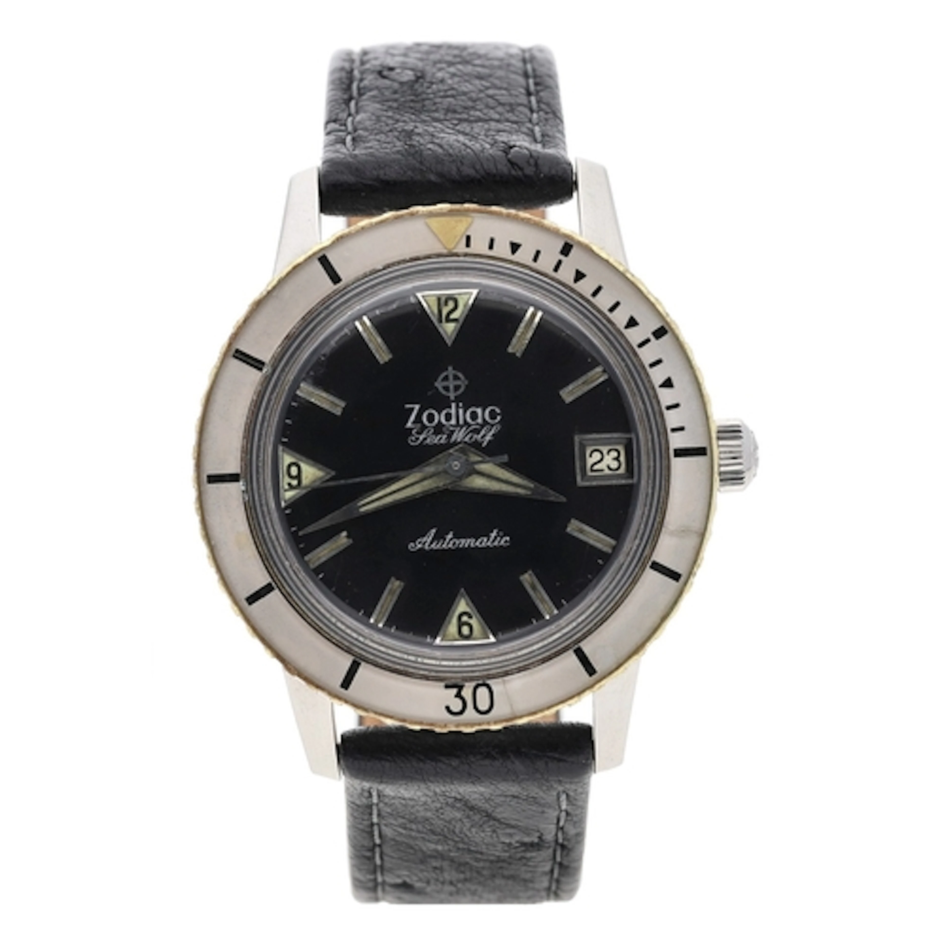 Zodiac Sea Wolf 20 ATM automatic stainless steel gentleman's...