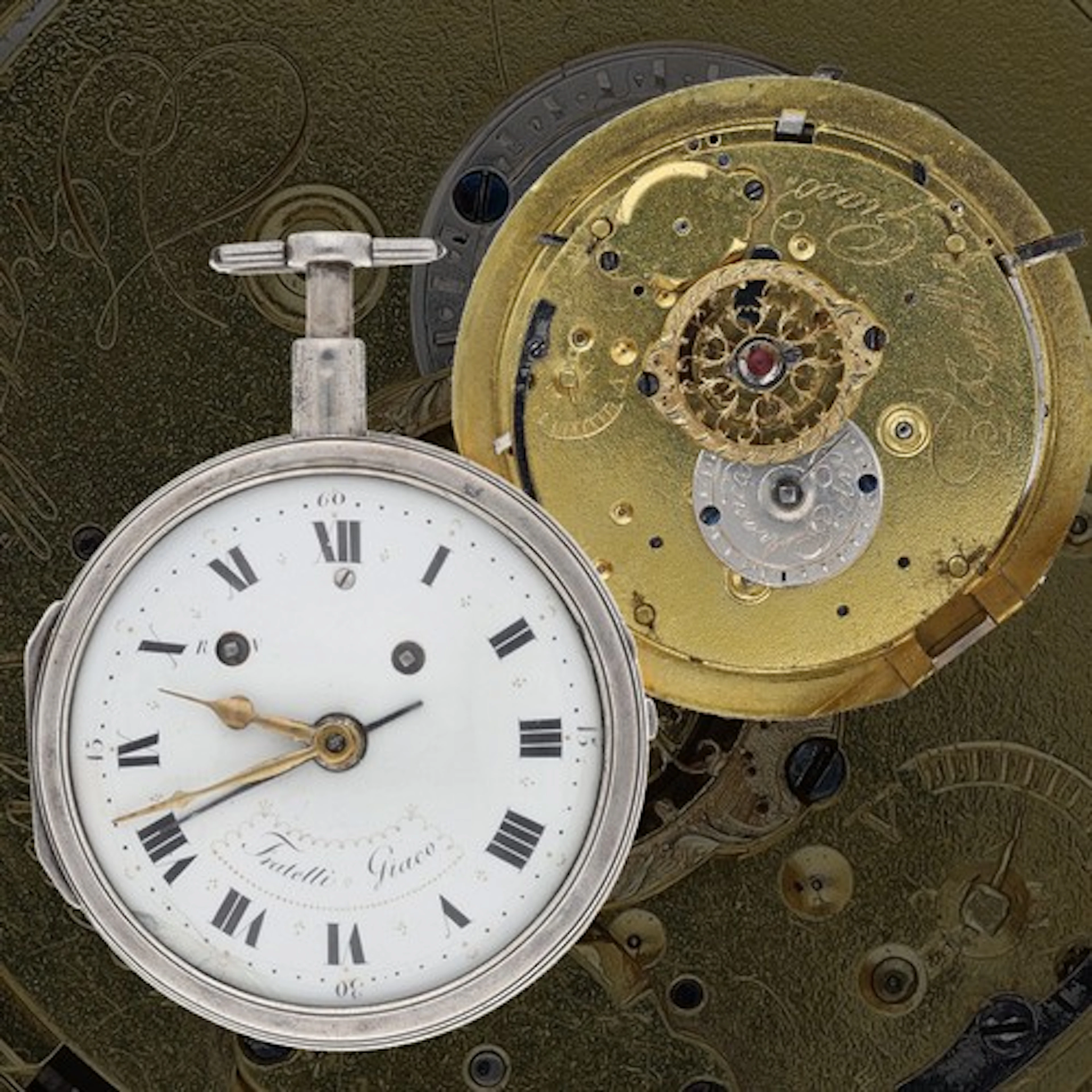 Fratelli Giaco - white metal repeating alarm cylinder pocket...