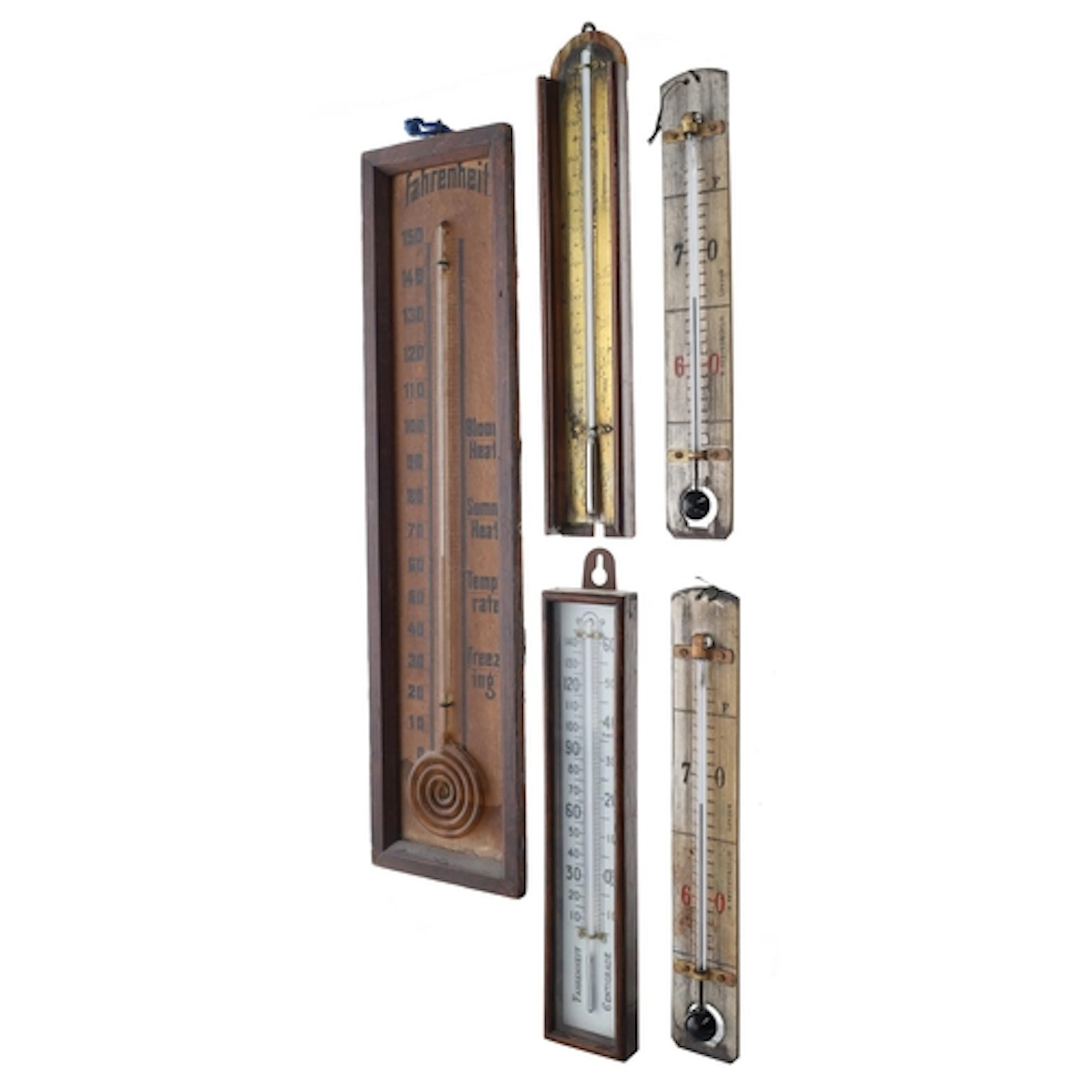 Late 19th century wall thermometer, with decorated dial and ...