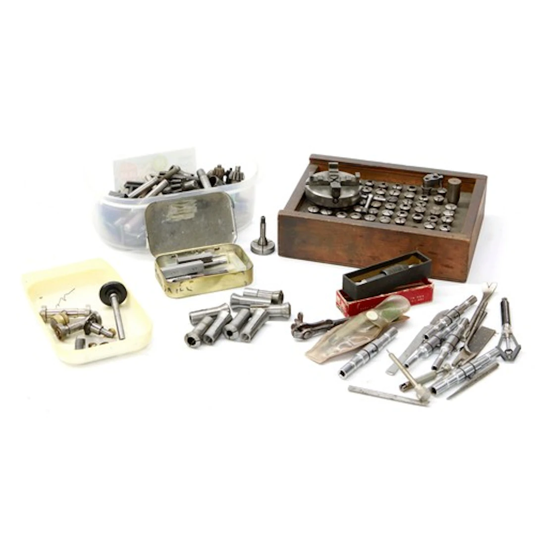 Box containing various small workshop tools, allen keys, chu...