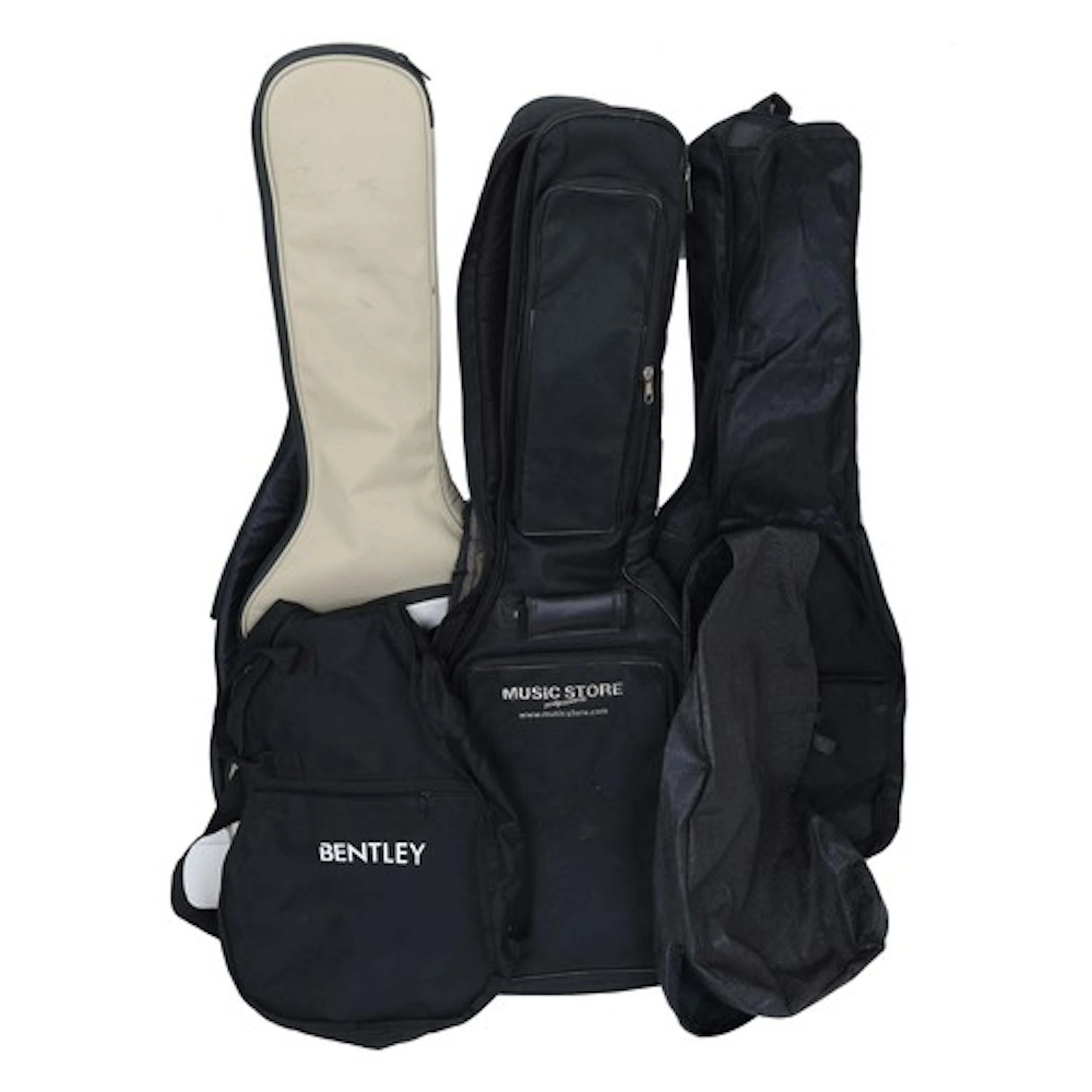 Two tenor banjo hard cases; also a ukulele banjo case and a ...