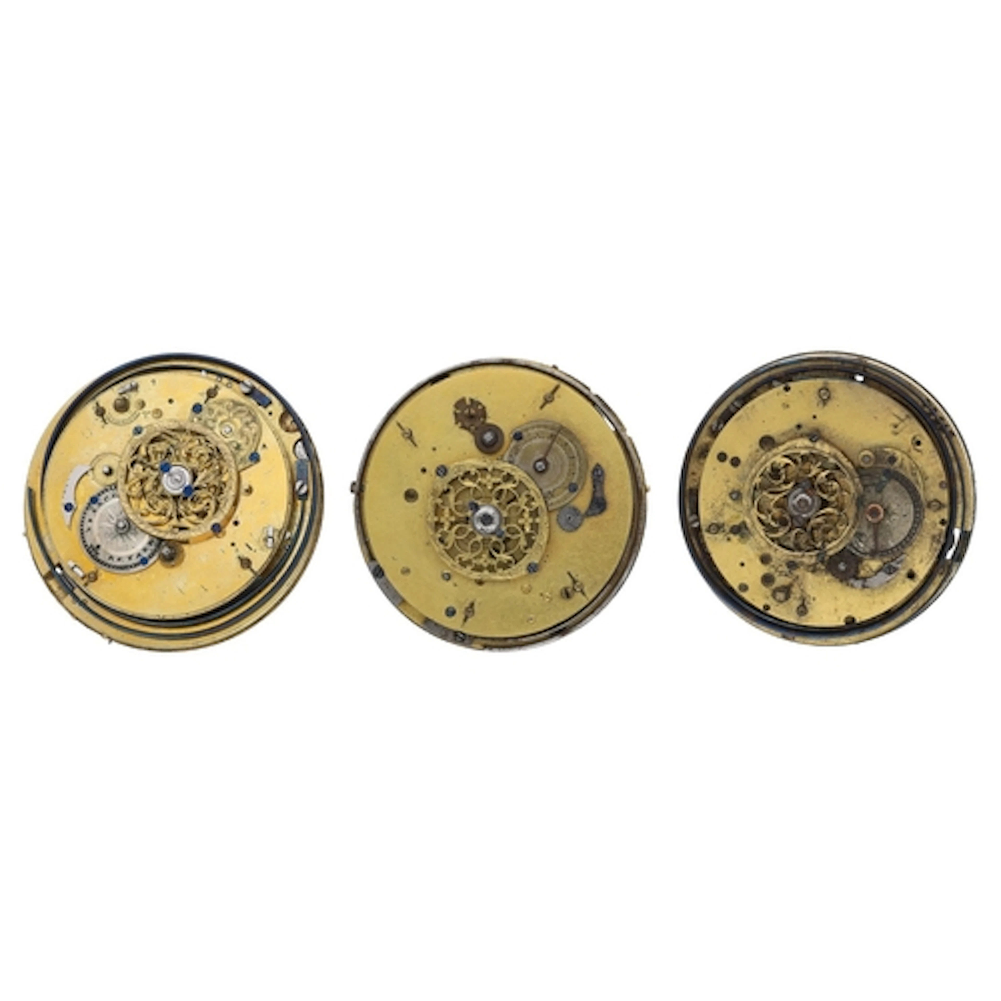 Three Continental repeating pocket watch movements for repai...