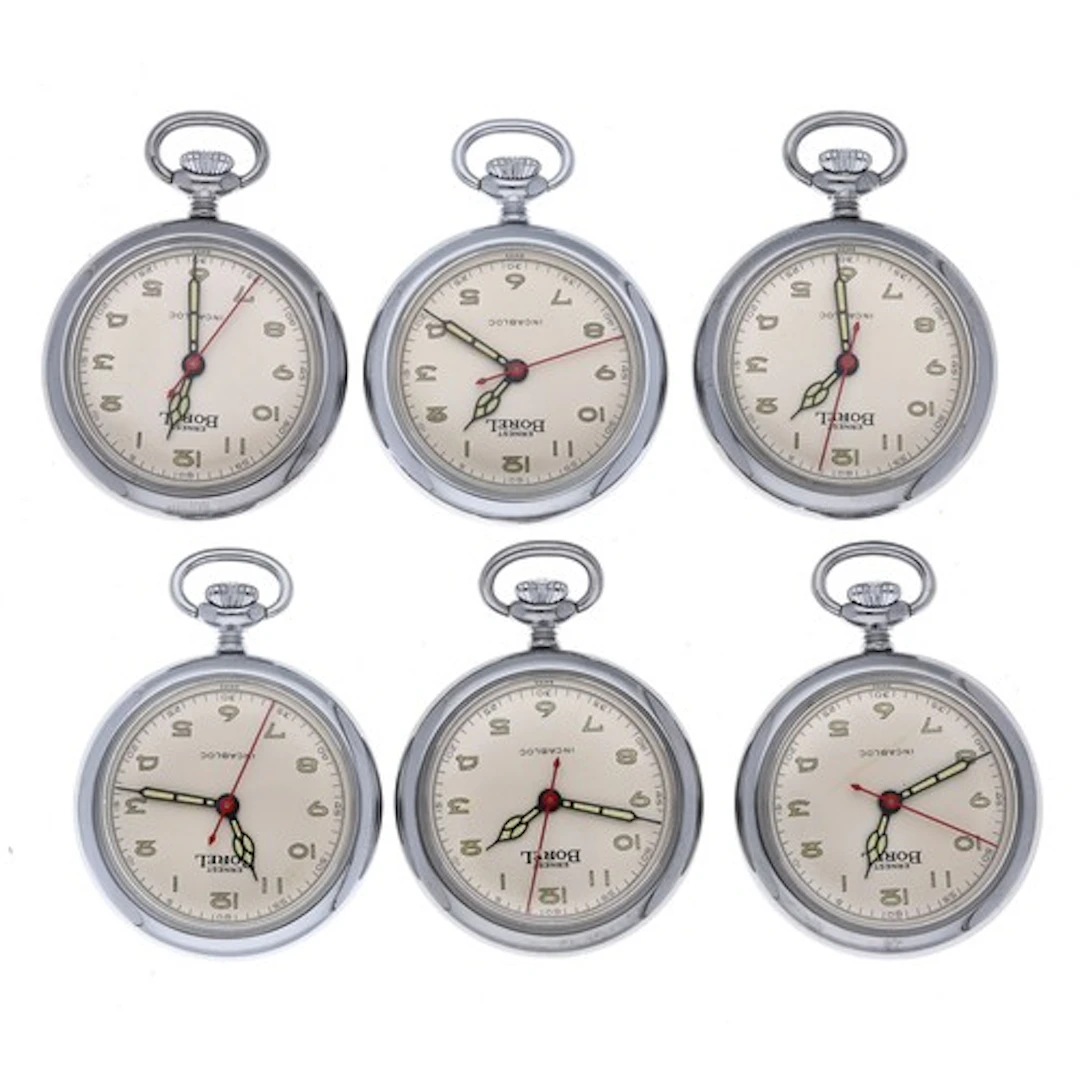Six Ernest Borel fob watches (6)
