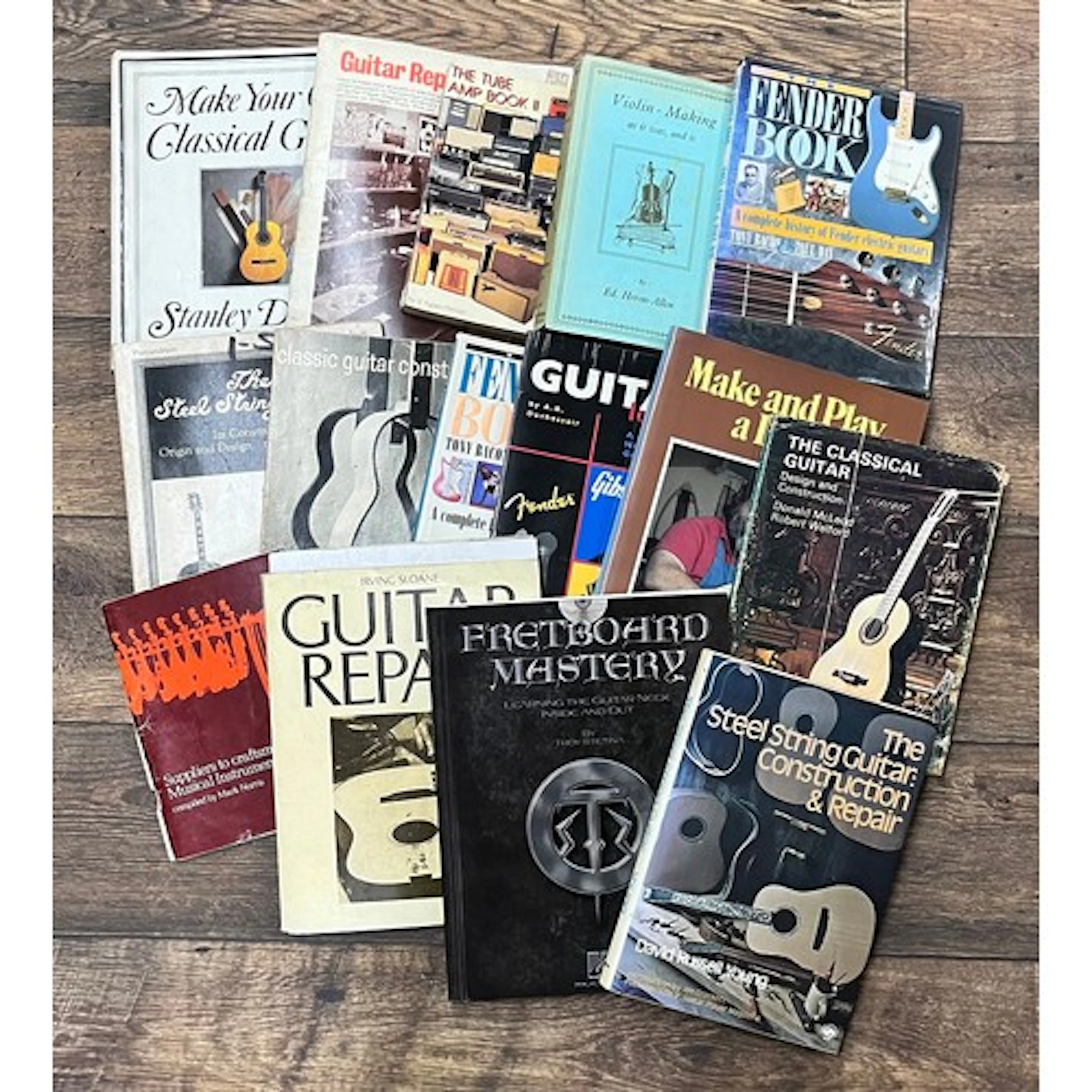 Fourteen lutherie and other guitar related books, to include...