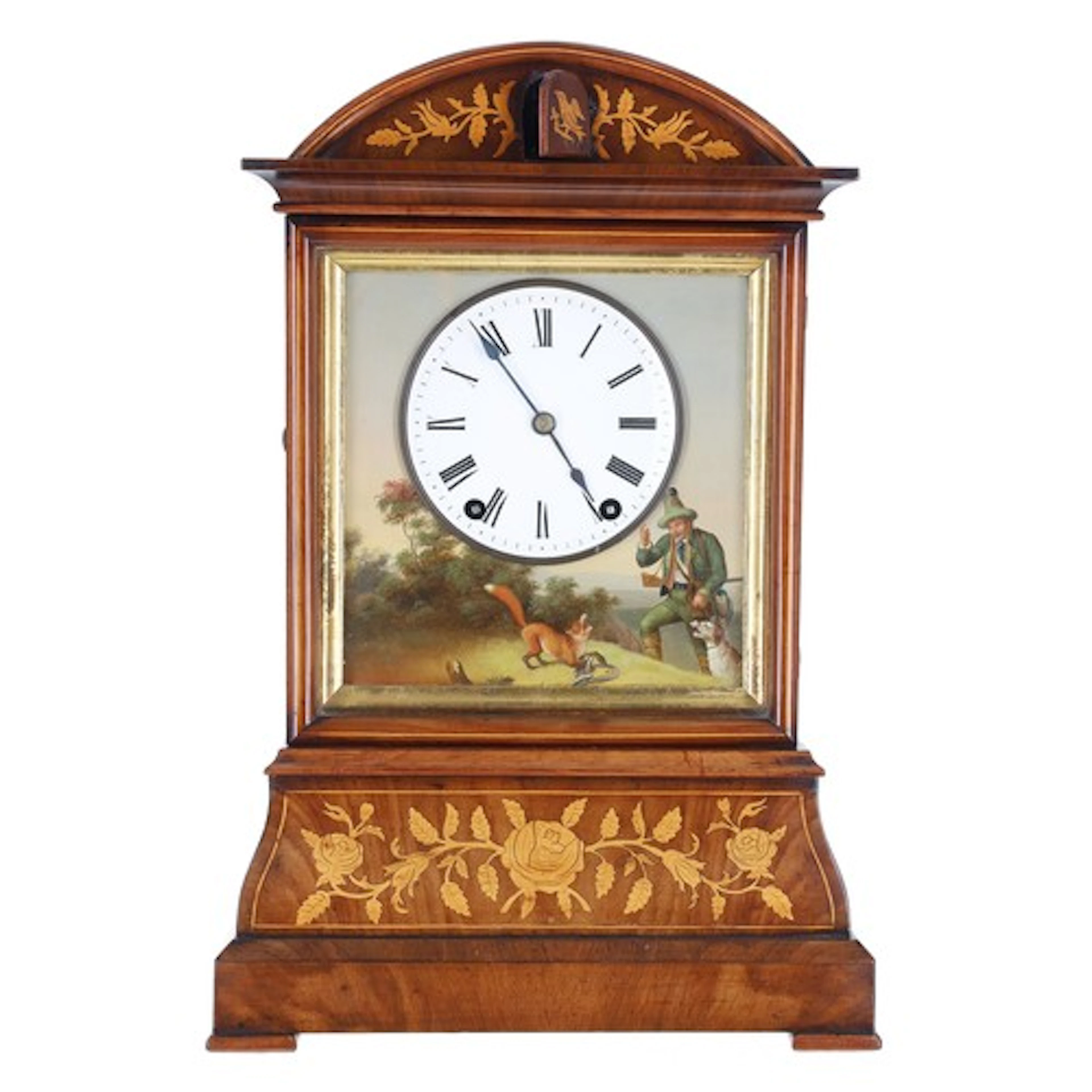 Rare German Black Forest mahogany table cuckoo clock by Joha...