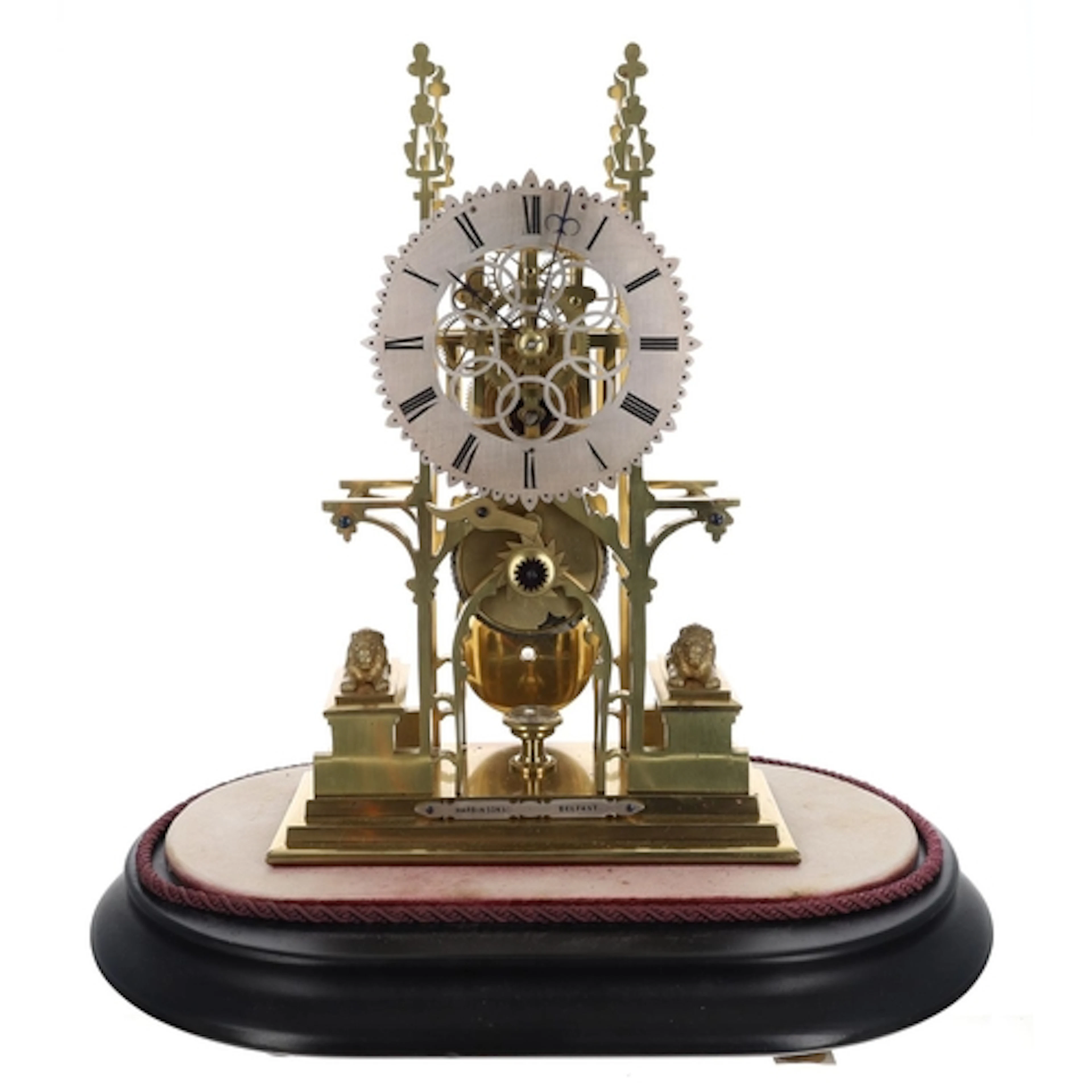 Fine Victorian brass skeleton clock timepiece by Smith &...
