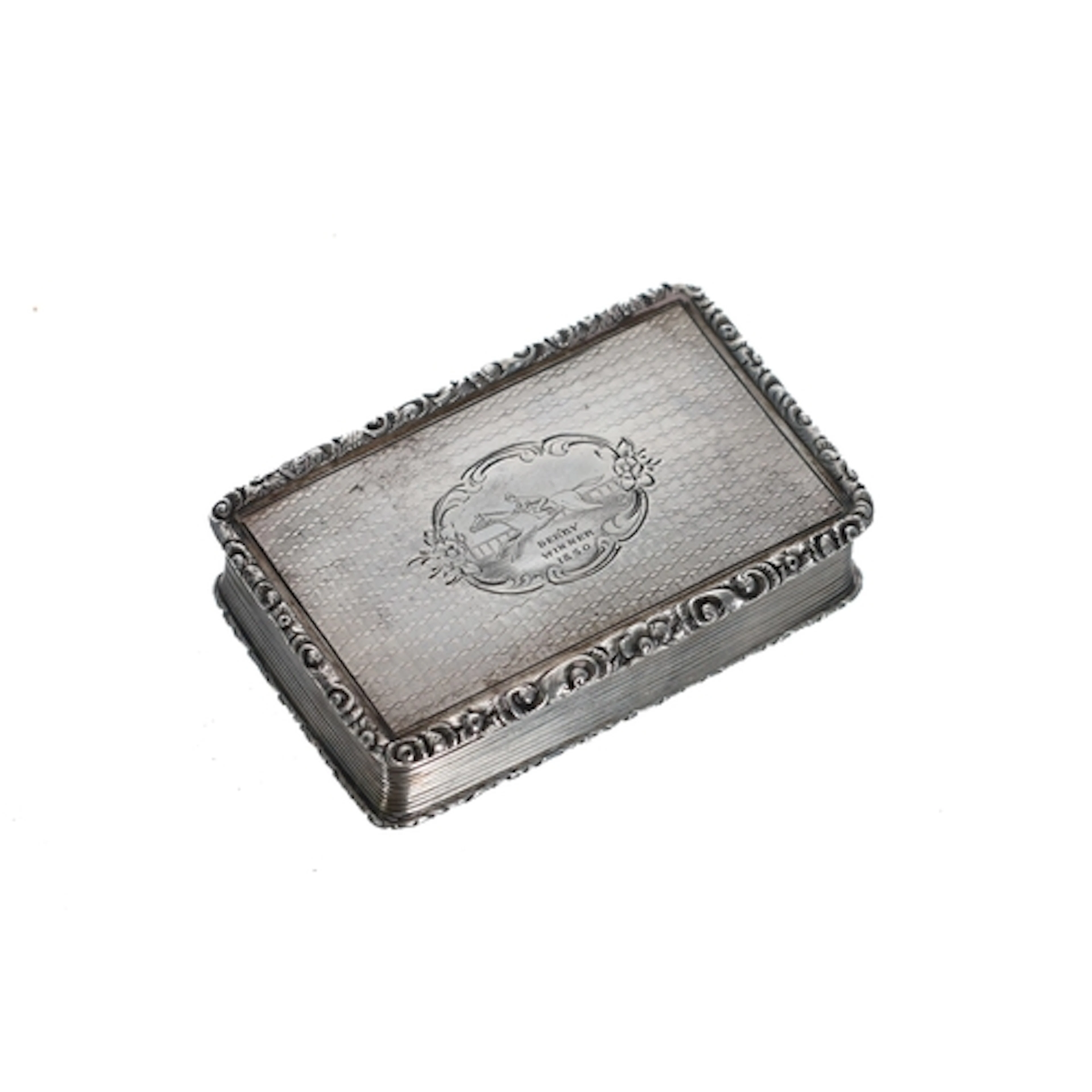 Victorian silver rectangular snuff box, with engine turned d...