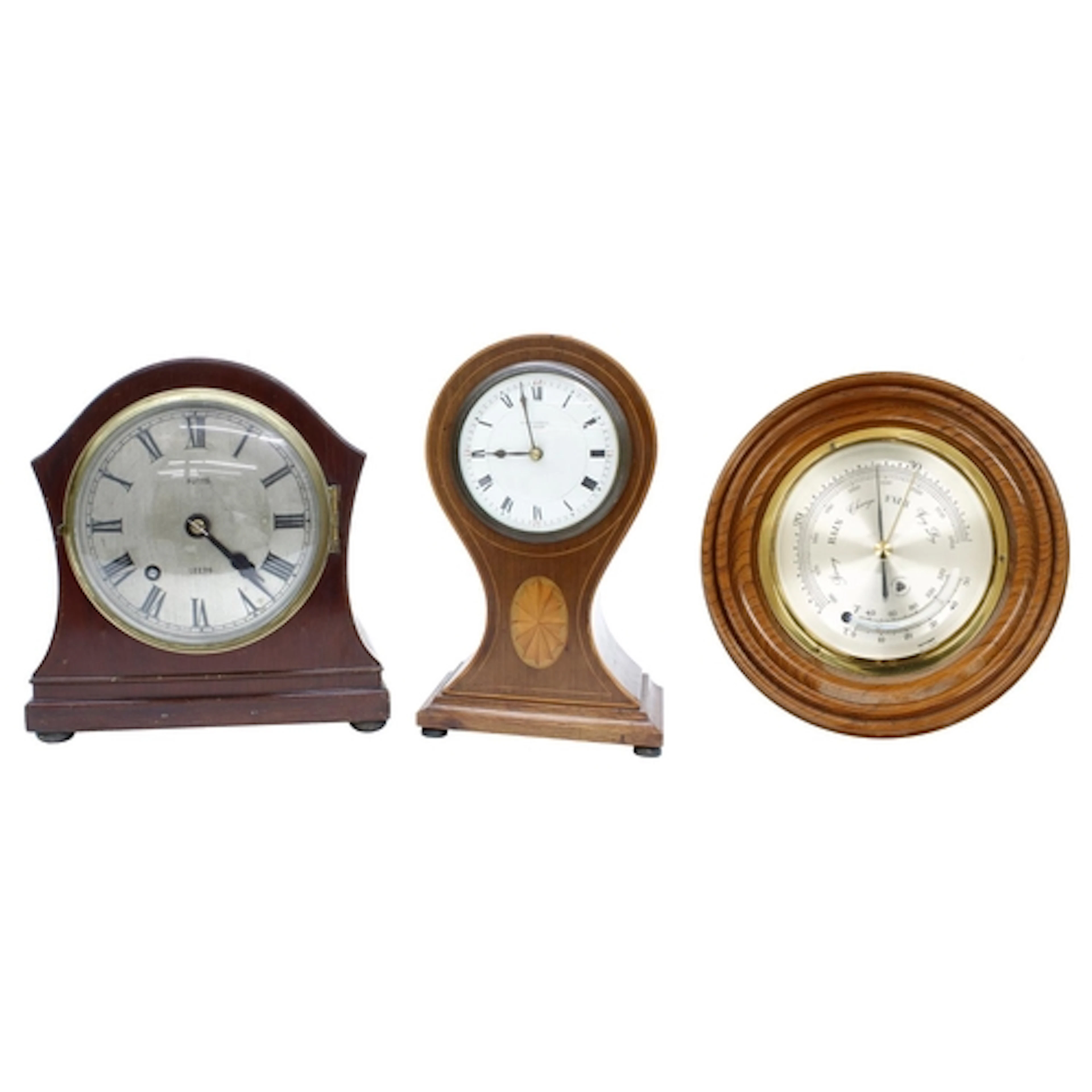 Mahogany two train mantel clock with Empire movement strikin...