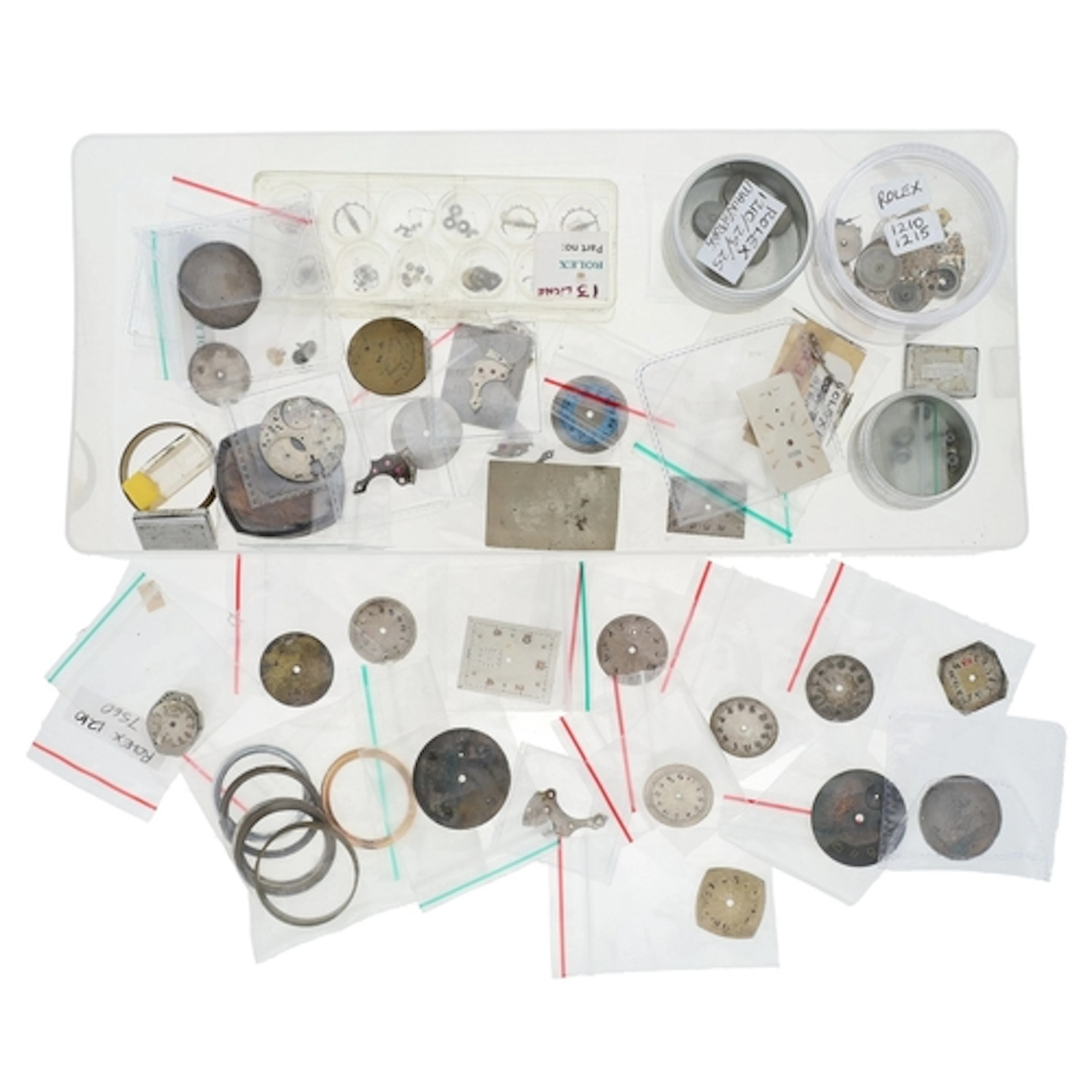 Rolex - quantity of assorted wristwatch parts to include dia...
