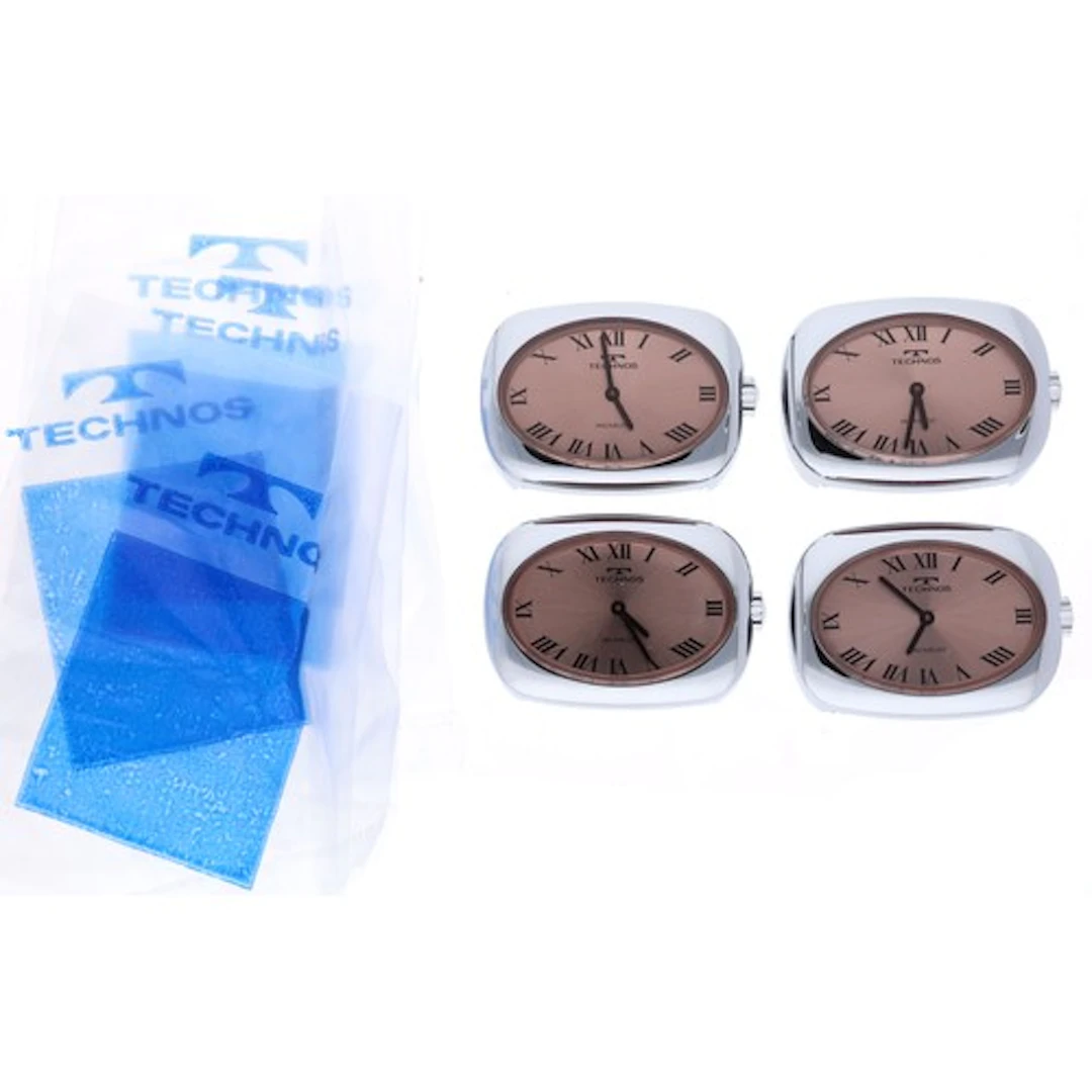Four Technos wristwatches, reference no. 20540, salmon dials...