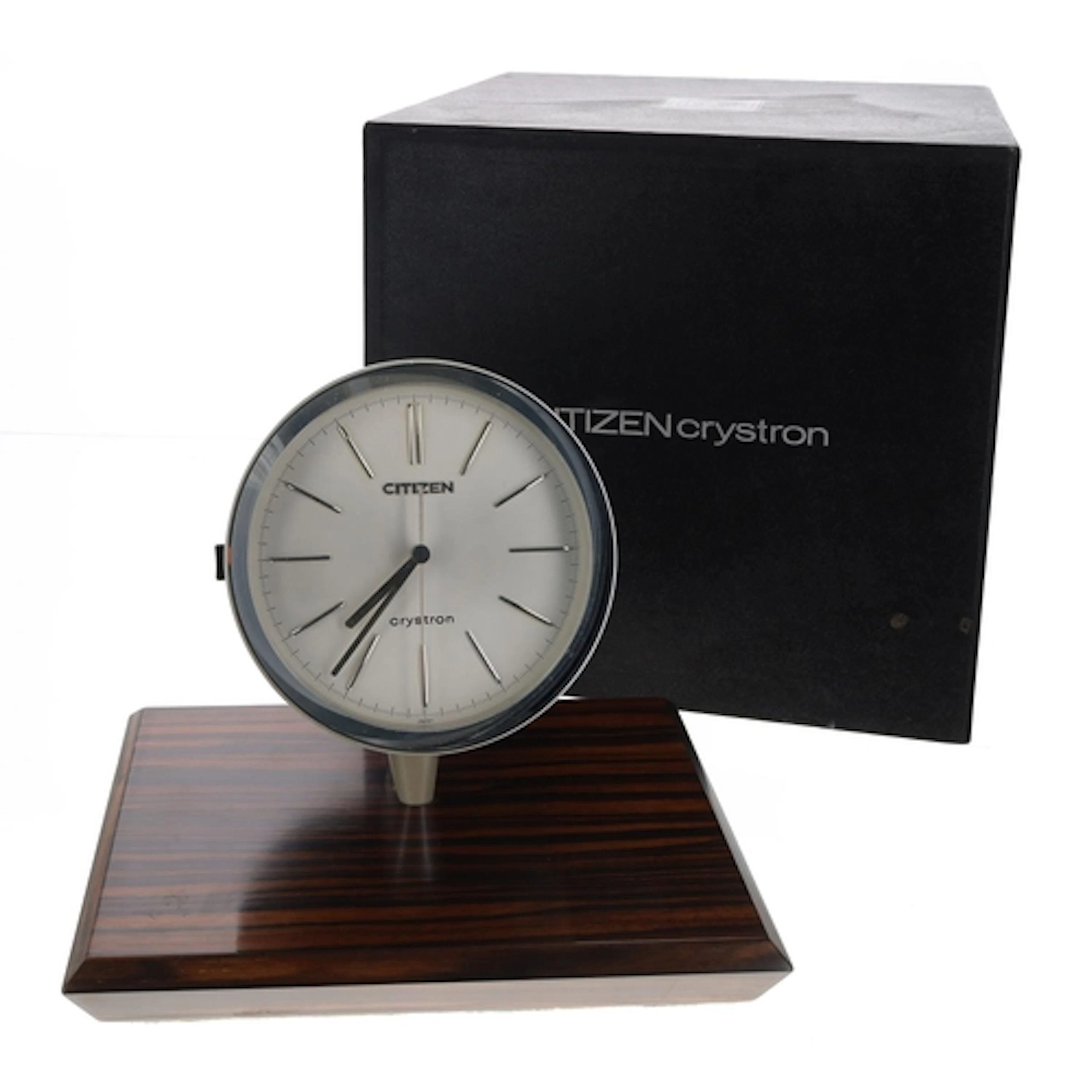 Rare Citizen Crystron 1970s desk clock in the original box, ...