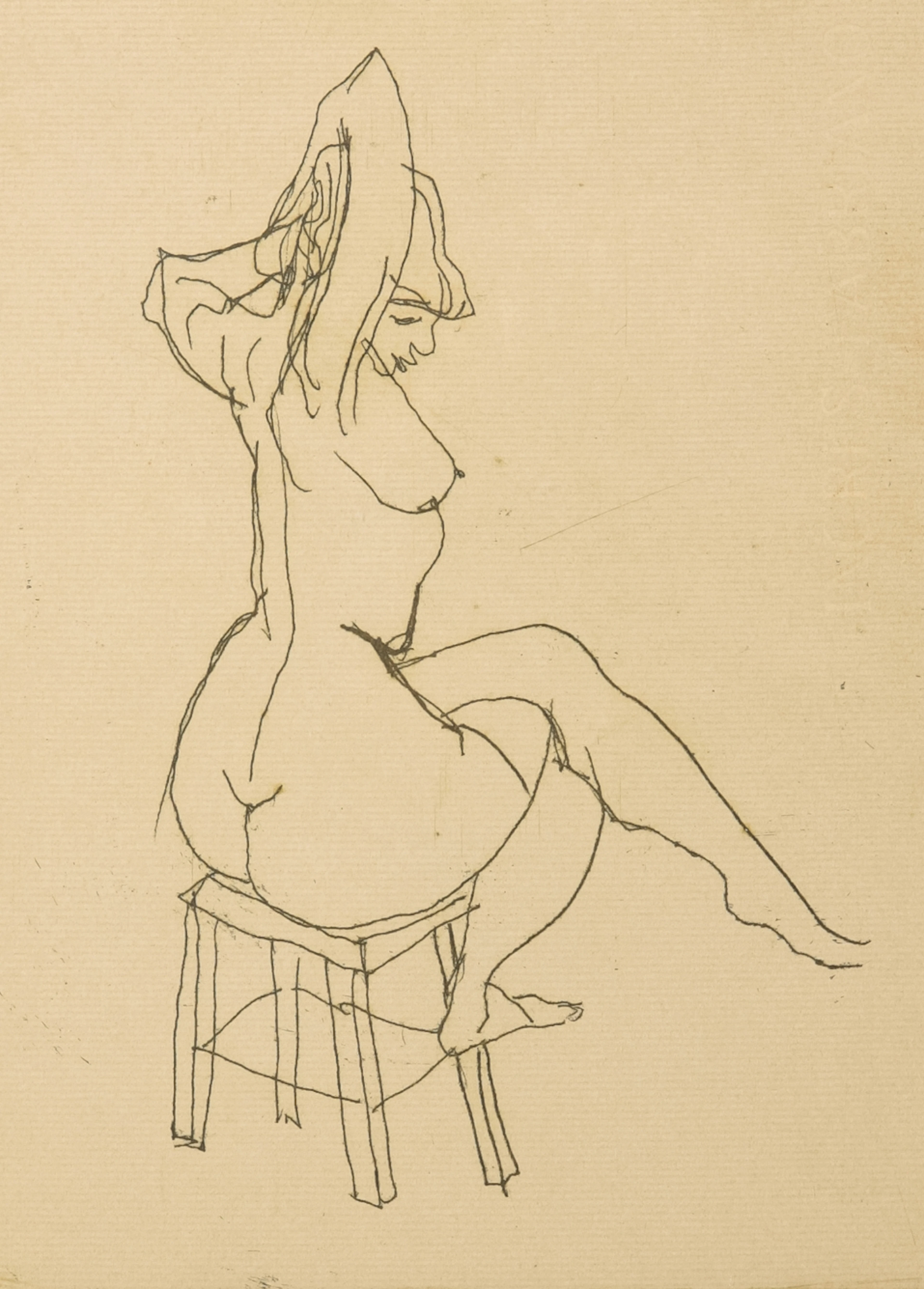 *DOUGLAS PORTWAY (1922-1993) Seated female nude