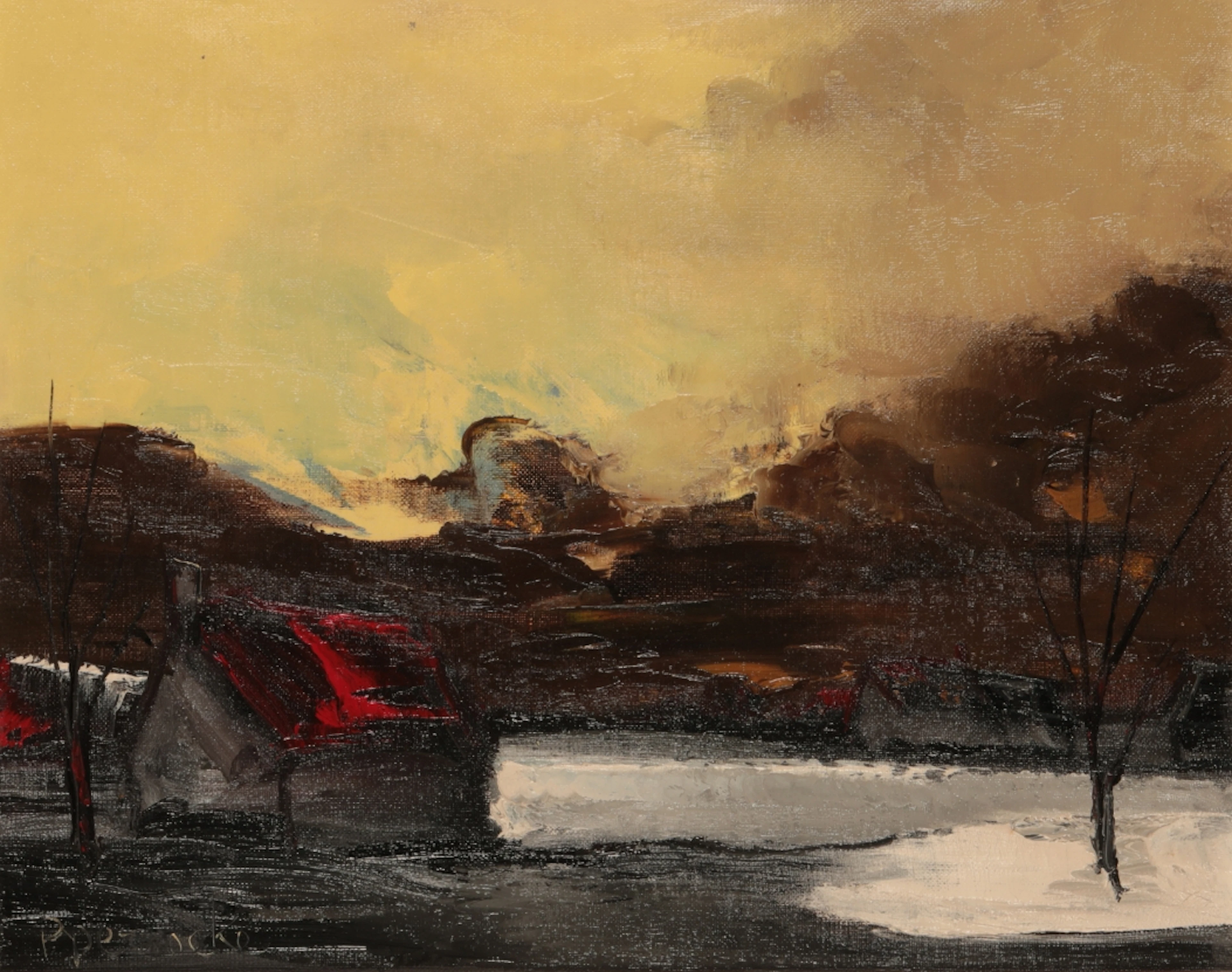 *PAUL PERMEKE (1918-1990) Winter landscape with cottage