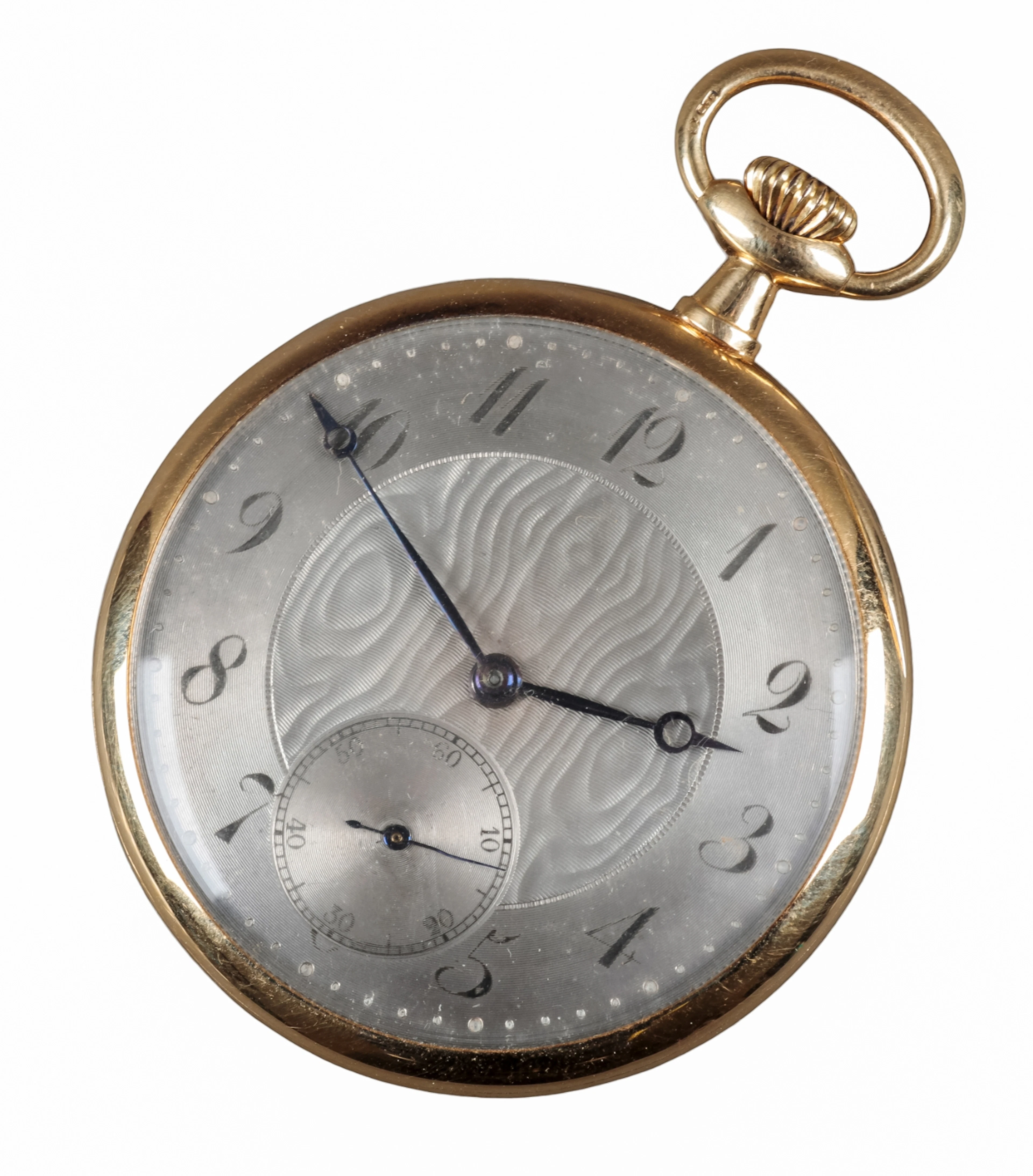 AN 18CT GOLD OPEN FACE POCKET WATCH