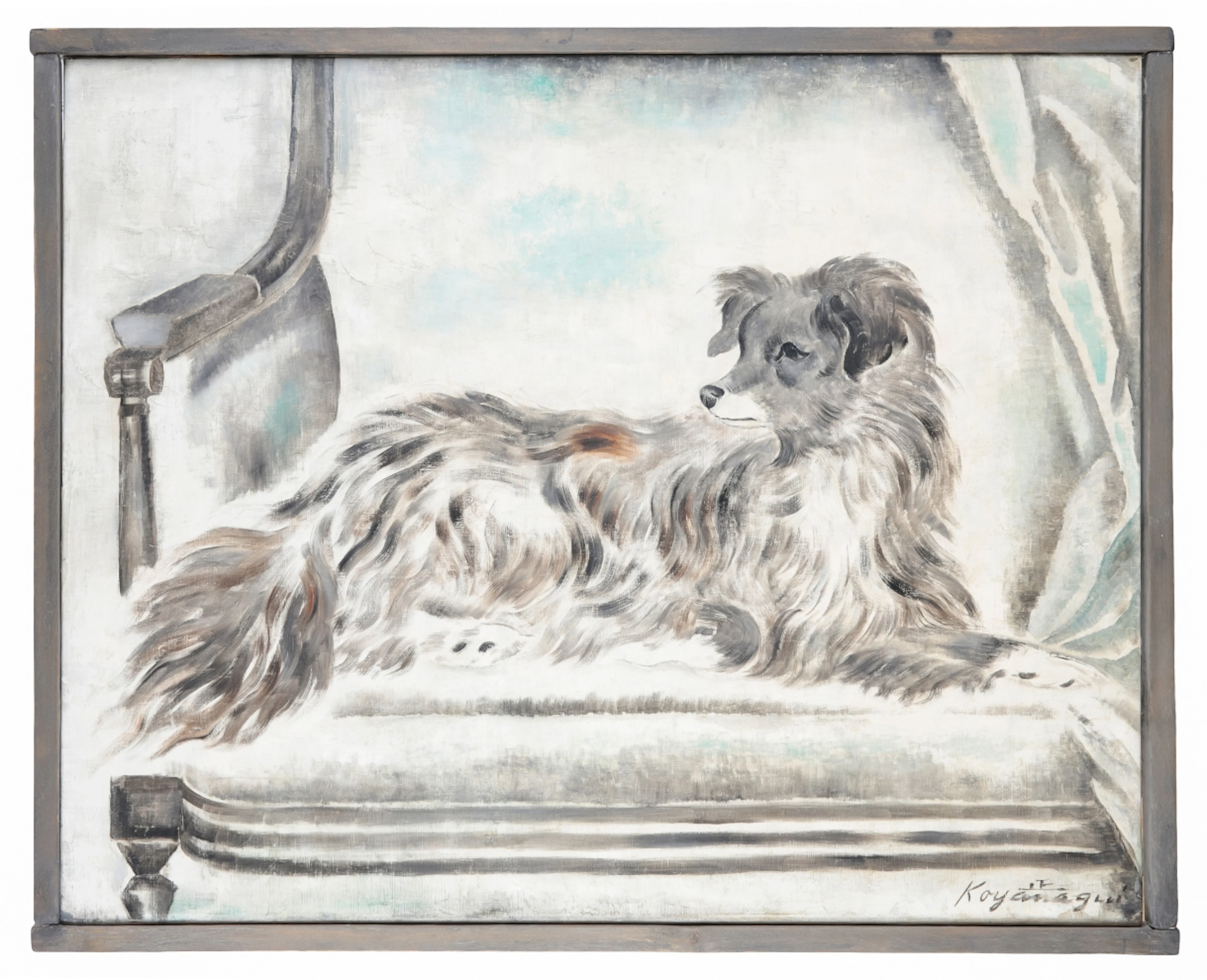 SEI KOYANAGUI (1896-1948) A dog seated on an armchair