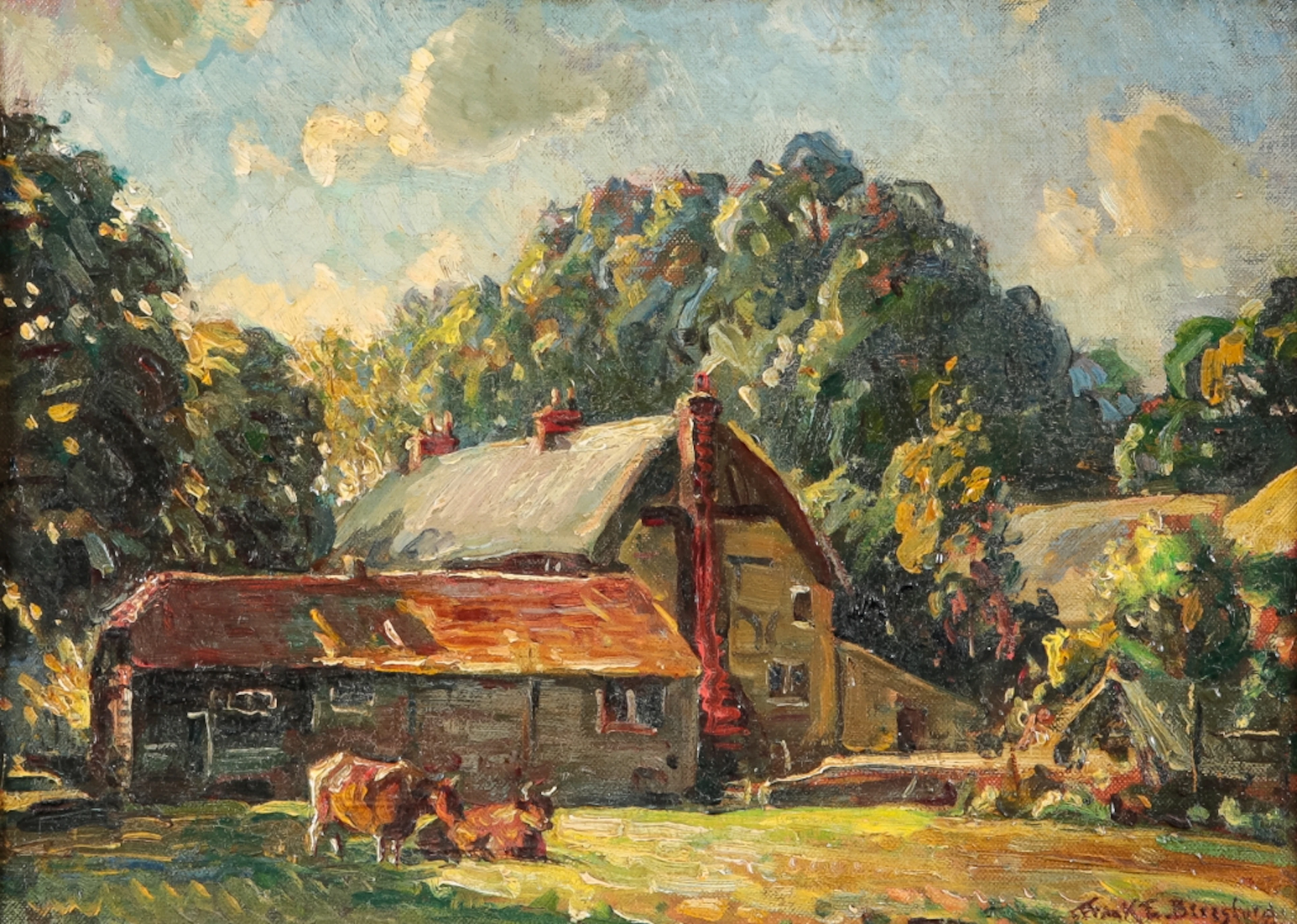 *FRANK ERNEST BERESFORD (1881-1967) 'Farm at Angmering on Sea (sketch)'