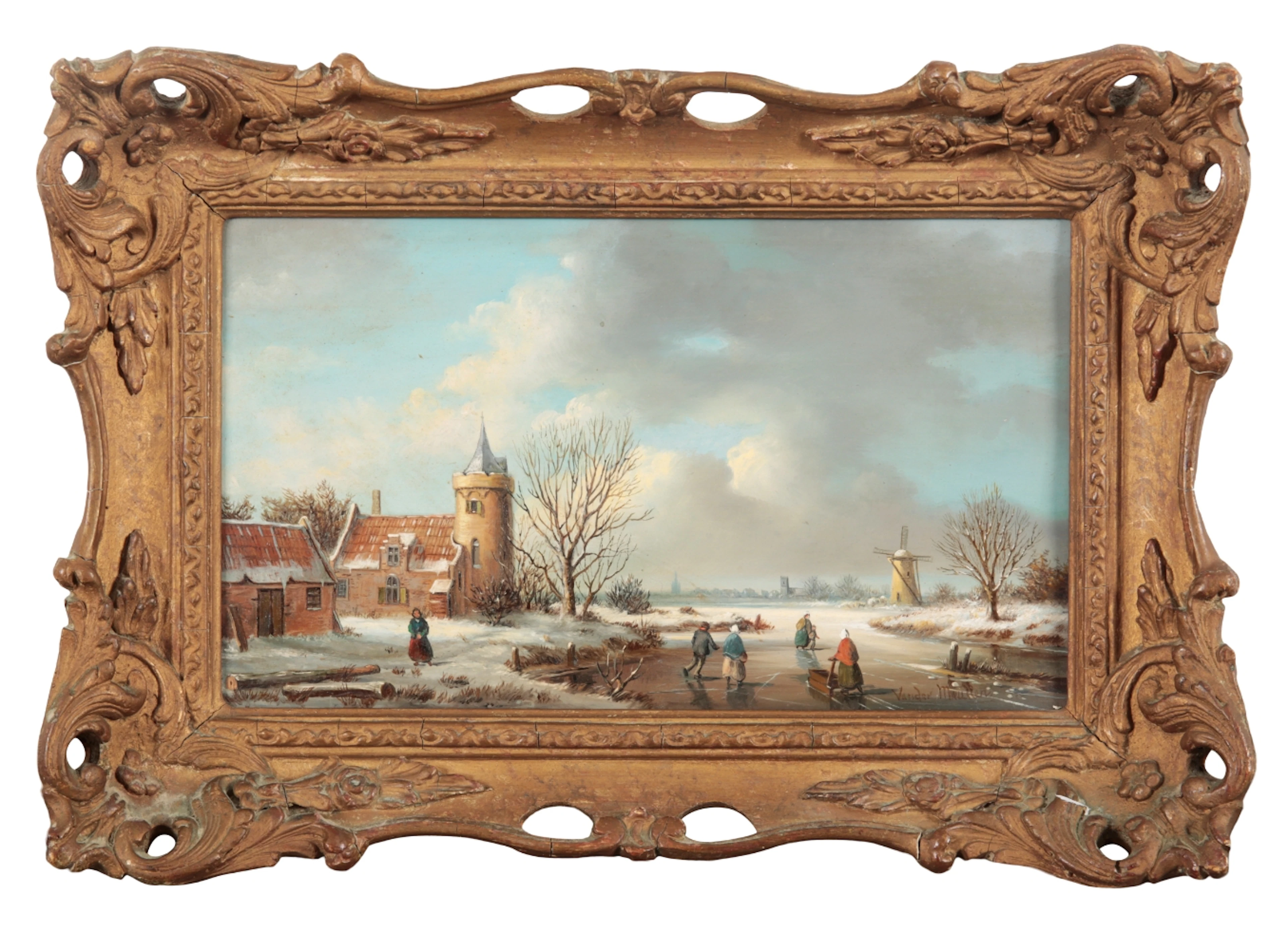 VANDER MEULLEN (20TH CENTURY) Dutch winter landscapes with ice skating