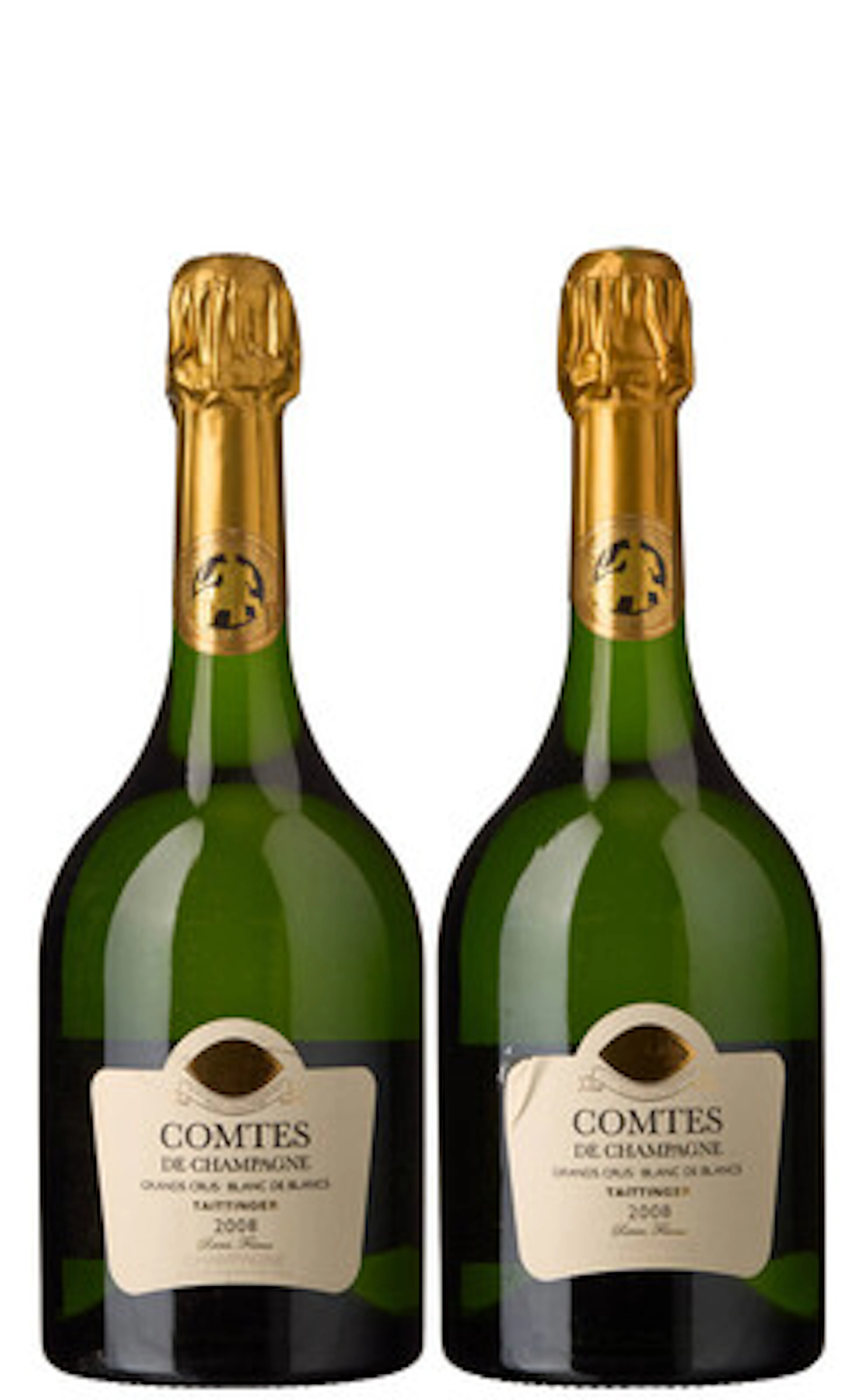 2 x Champagne Comtes de Champagne Blanc de Blancs Brut 2008, Taittinger