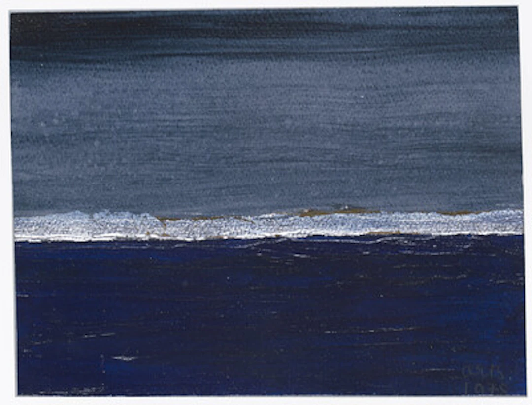 "N°10-1978 Horizon II" 1978 Olje og metallfolie på plate, 10,7 x 14