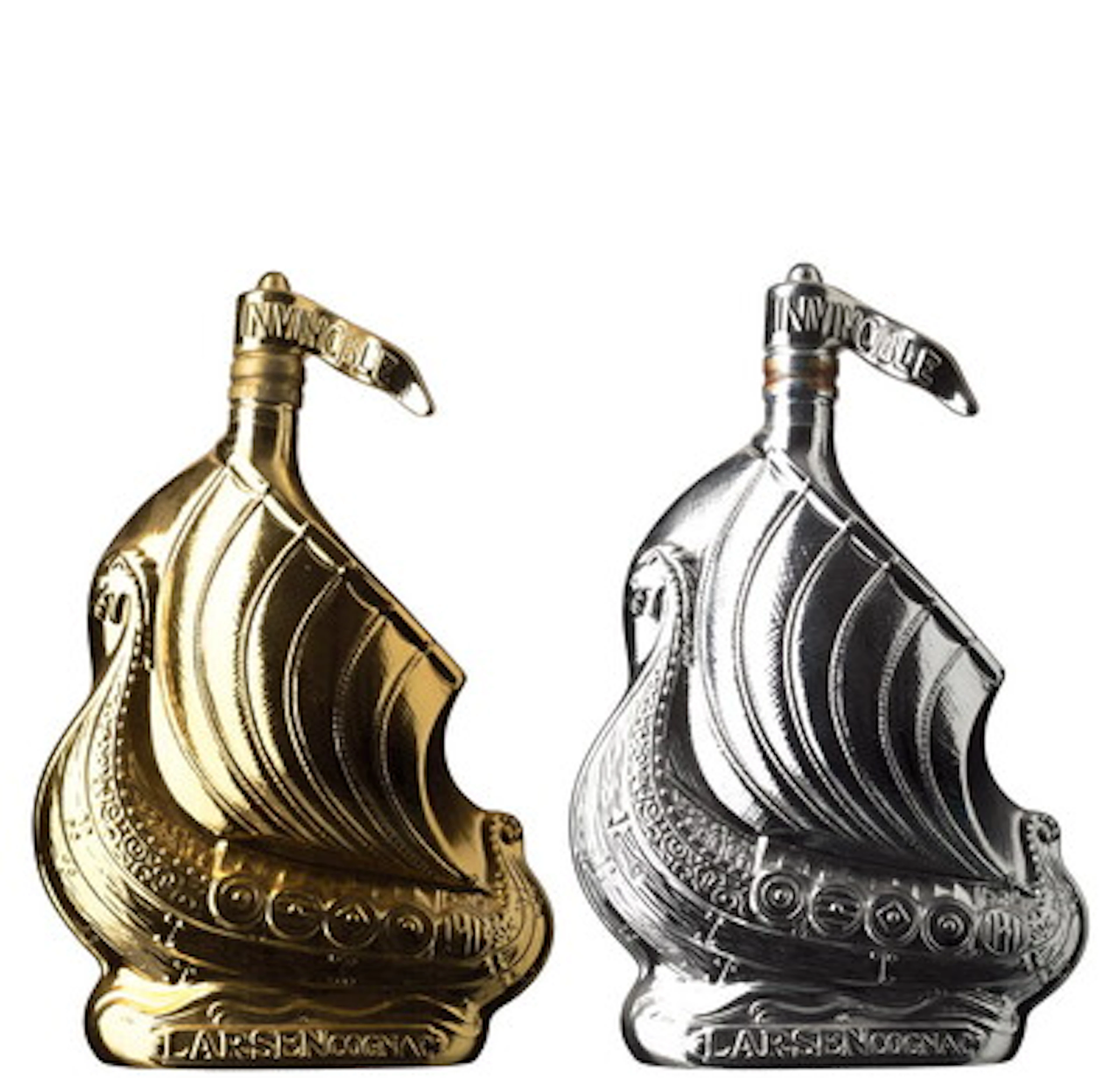 2 x Larsen Cognac Fine Champagne Viking Ship