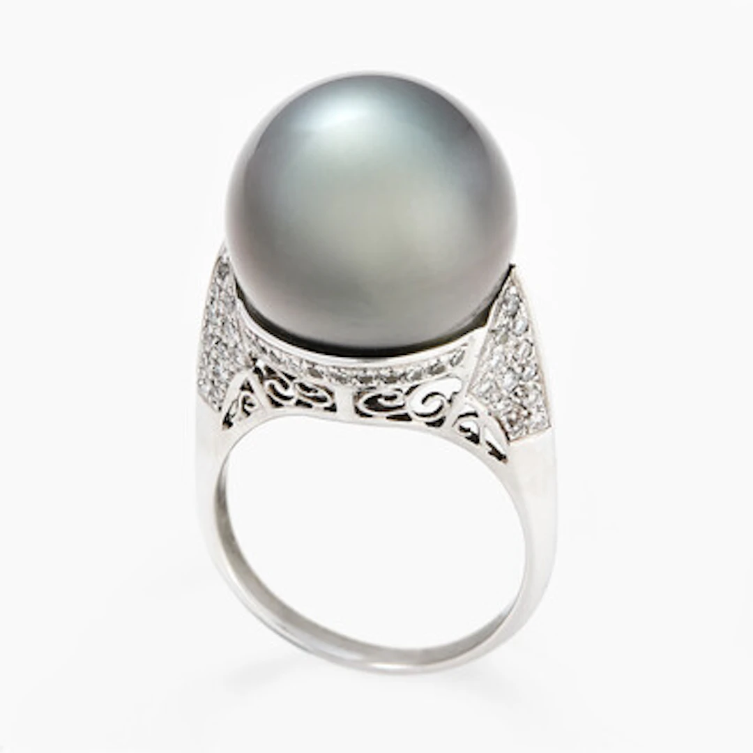 Ring med Tahiti kulturperle