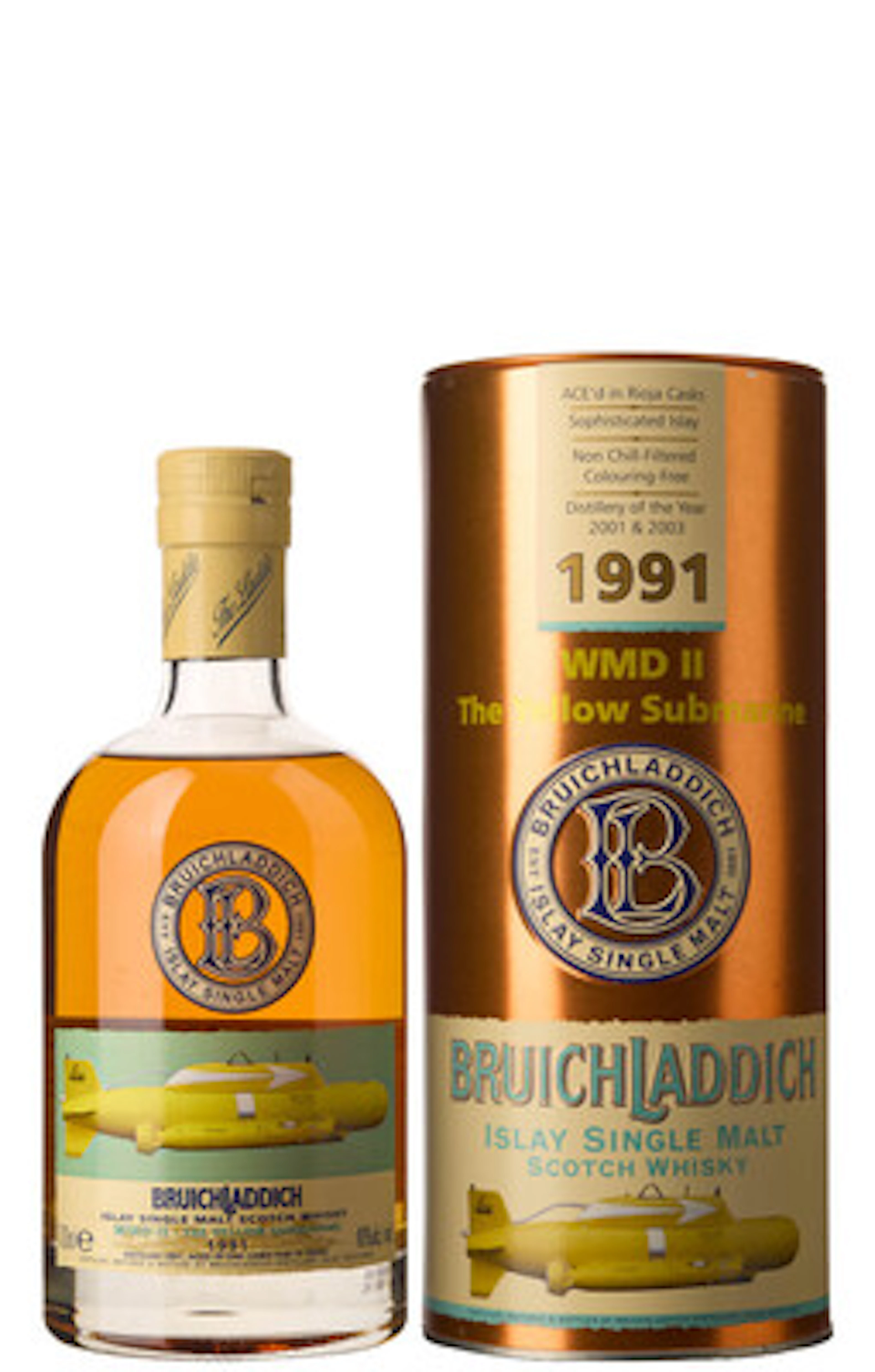 1 x Bruichladdich Islay Single Malt Scotch Whisky WMD-II The Yellow