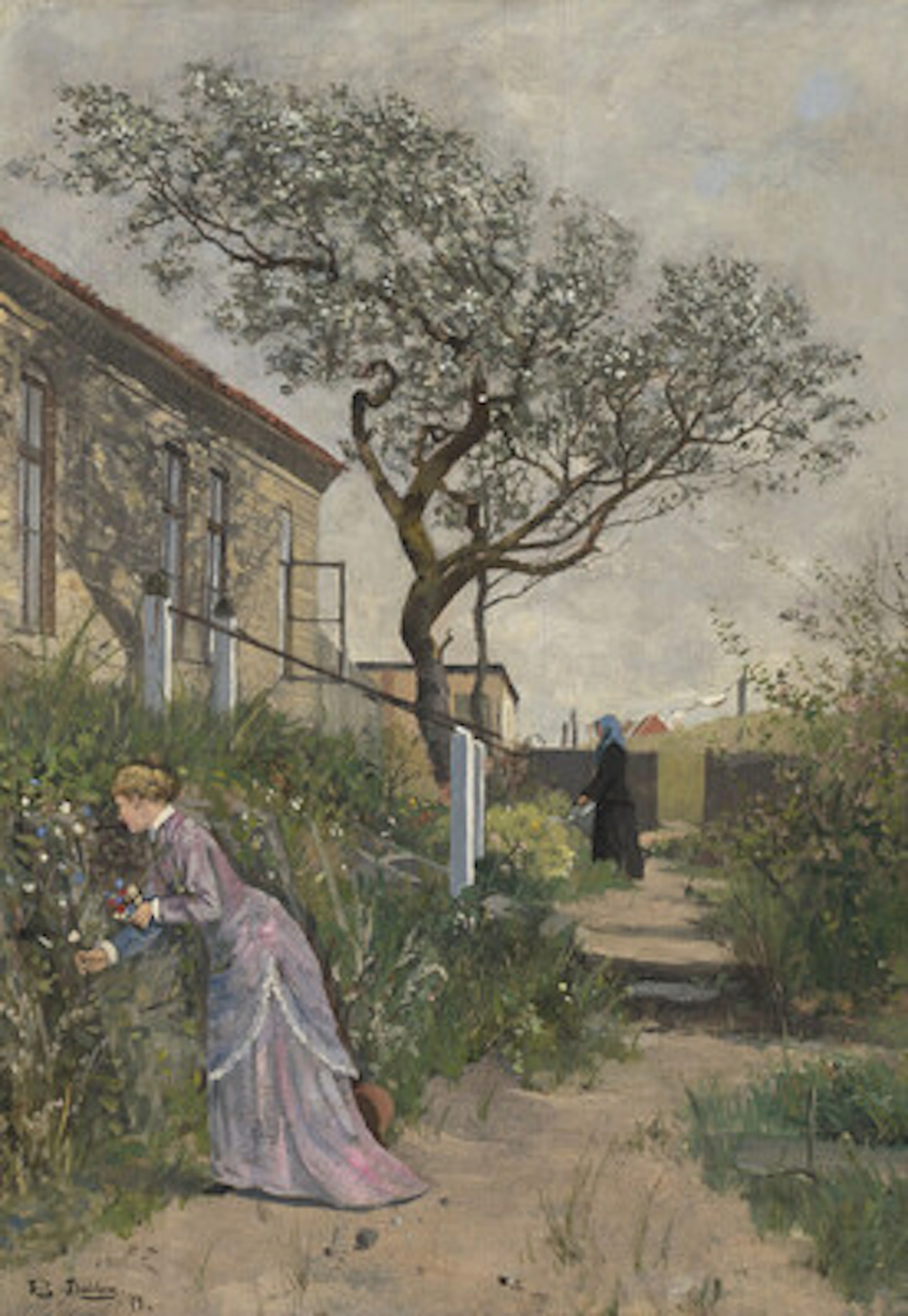 "Fra Skagen" 1879 Olje på plate, 56 x 39 cm Signert nede til venstre:
