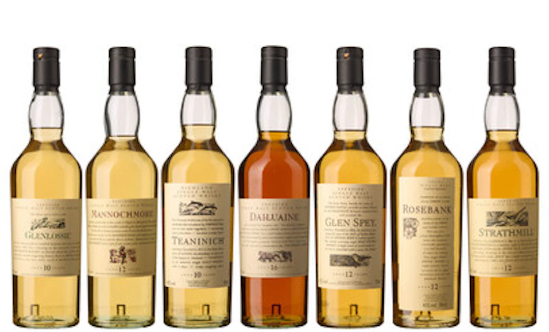 7 x Miks Skotsk Whisky Flora & Fauna (Rosebank, Dailuaine, Glen Spey