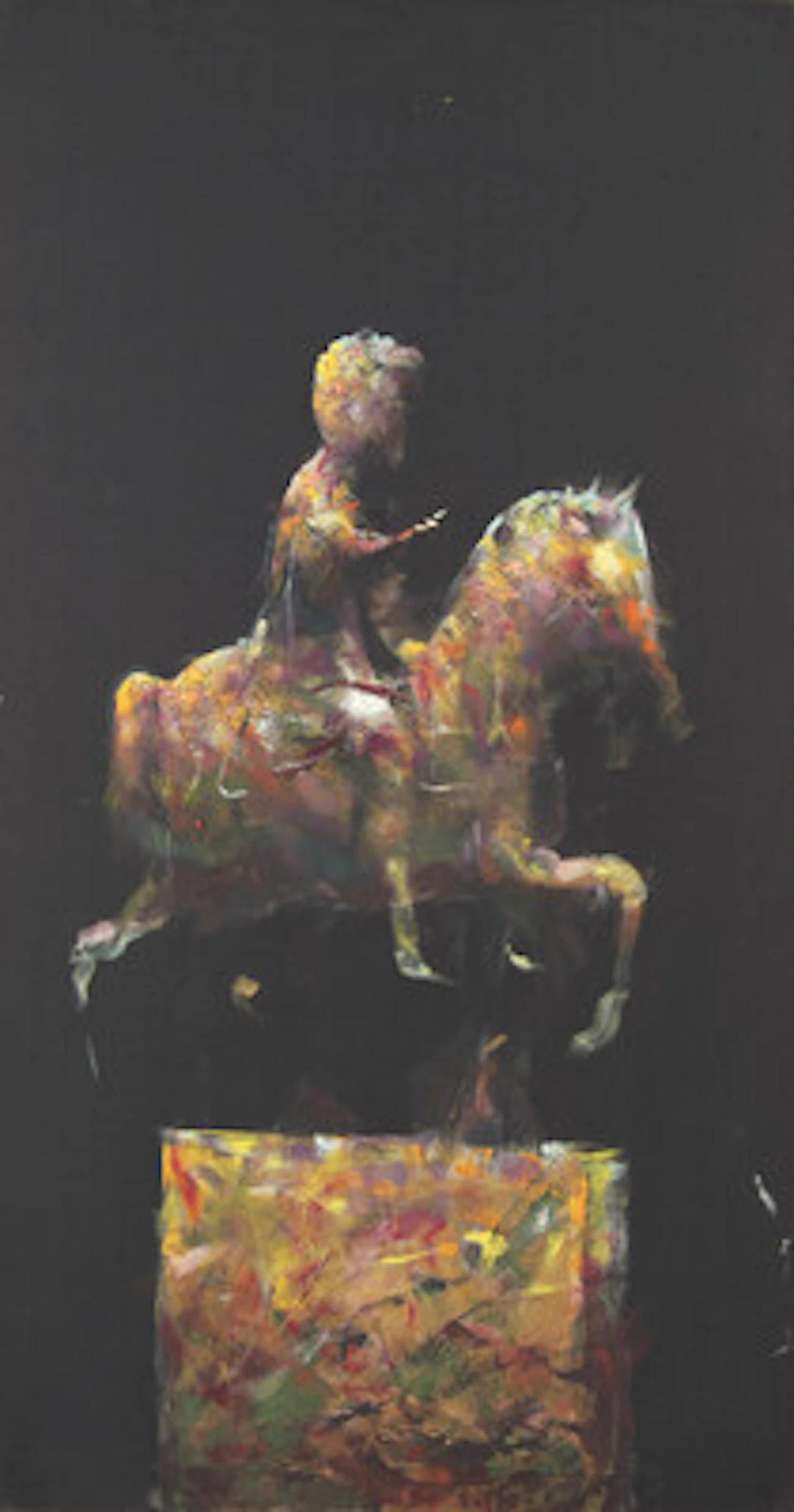 Rytter, 2004 Olje på lerret, 190 x 100 cm Signert bak på lerretet: Gullvåg 2004
