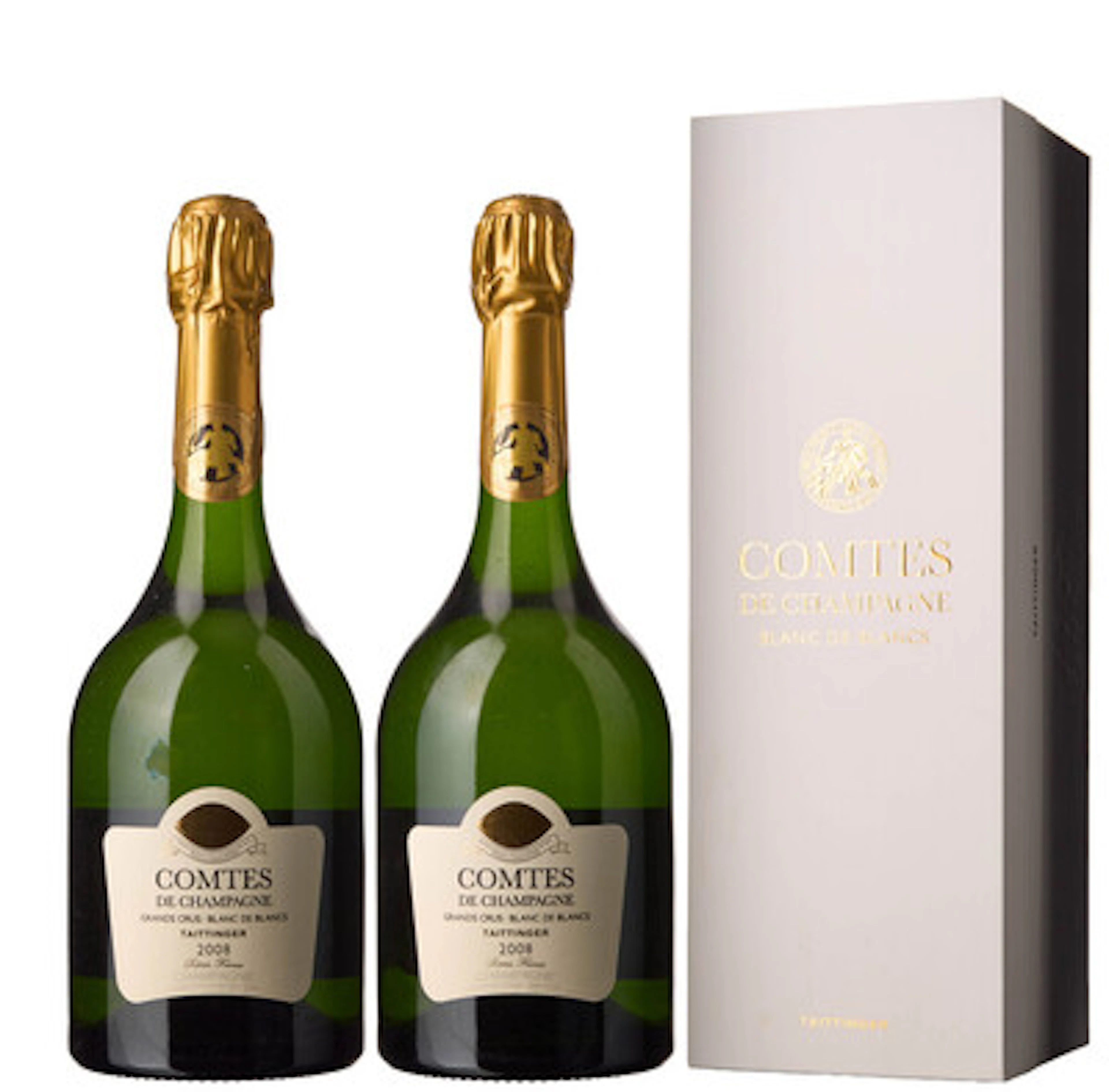 2 x Champagne Comtes de Champagne Blanc de Blancs Brut 2008, Taittinger (OB)