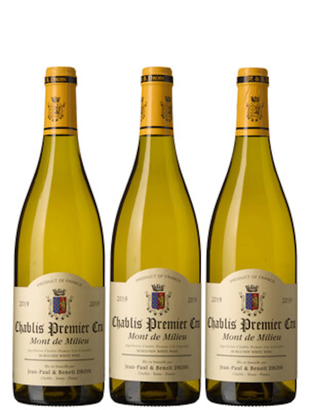 3 x Chablis 1er Cru Mont de Milieu 2019, Jean-Paul & Benoit Droin