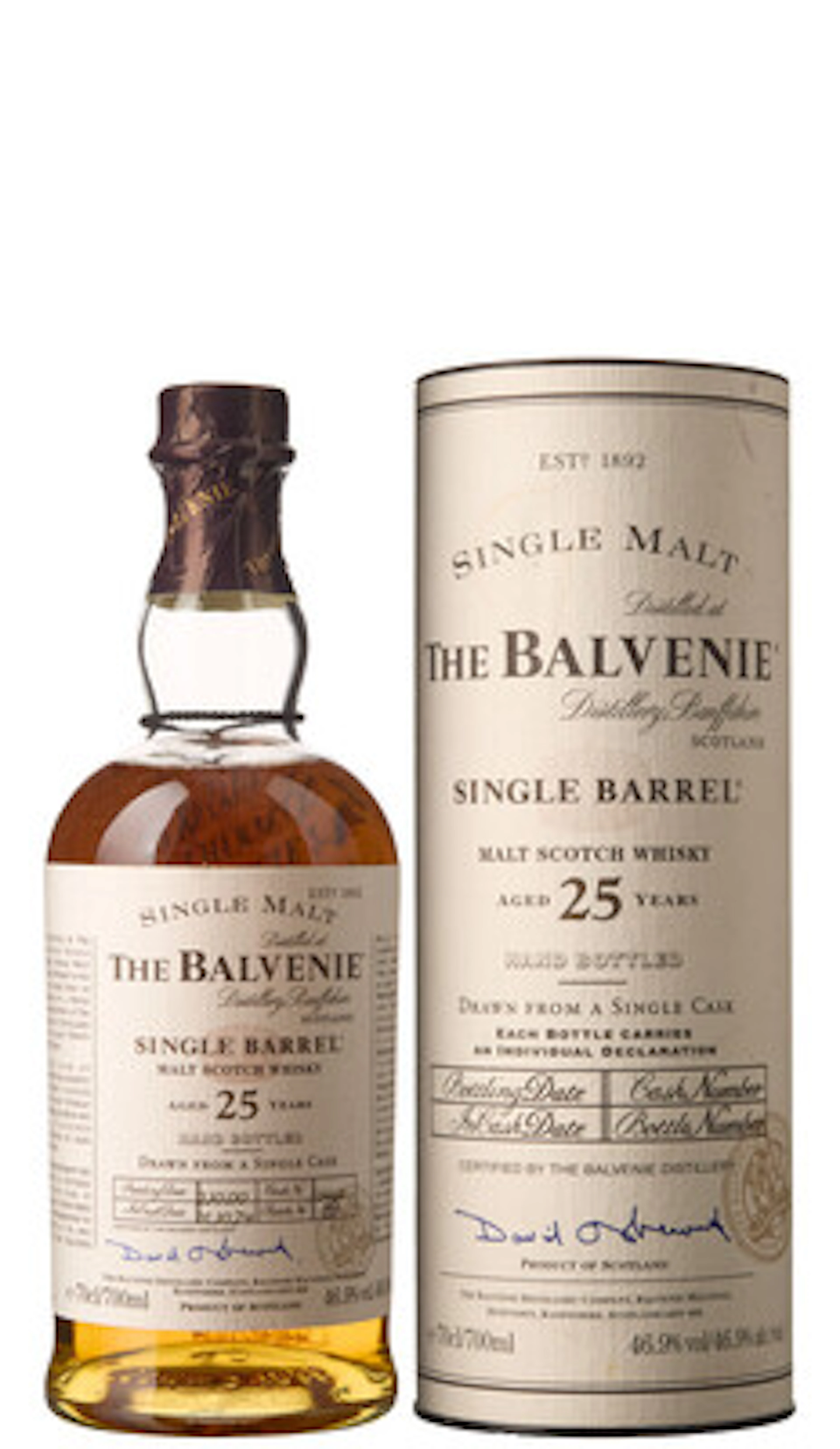 1 x The Balvenie Single Barrel Malt Scotch Whisky Aged 25 Years #13465 (OCB)