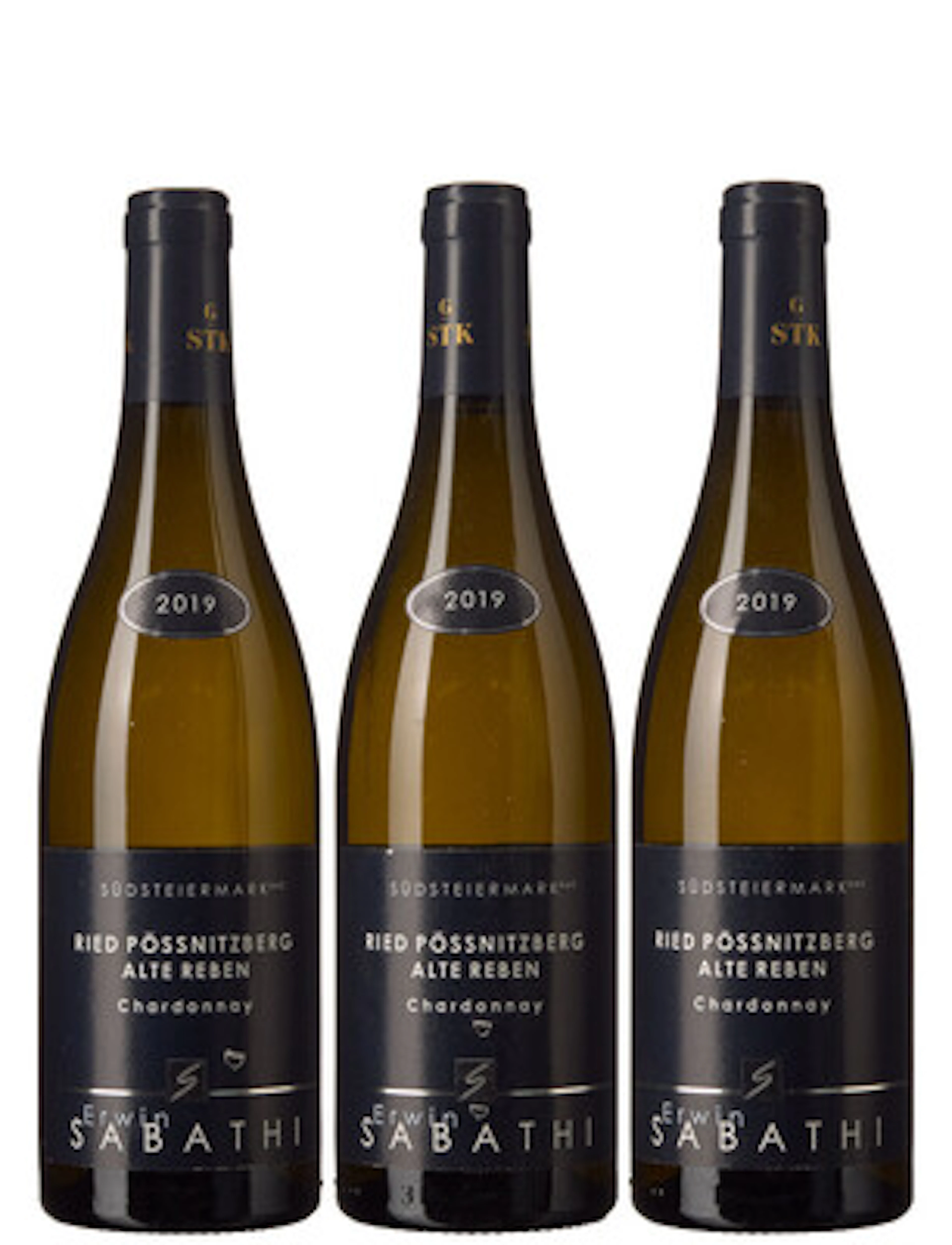 3 x Südsteiermark Ried Pössnitzberg Chardonnay Alte Reben 2019, Erwin Sabathi