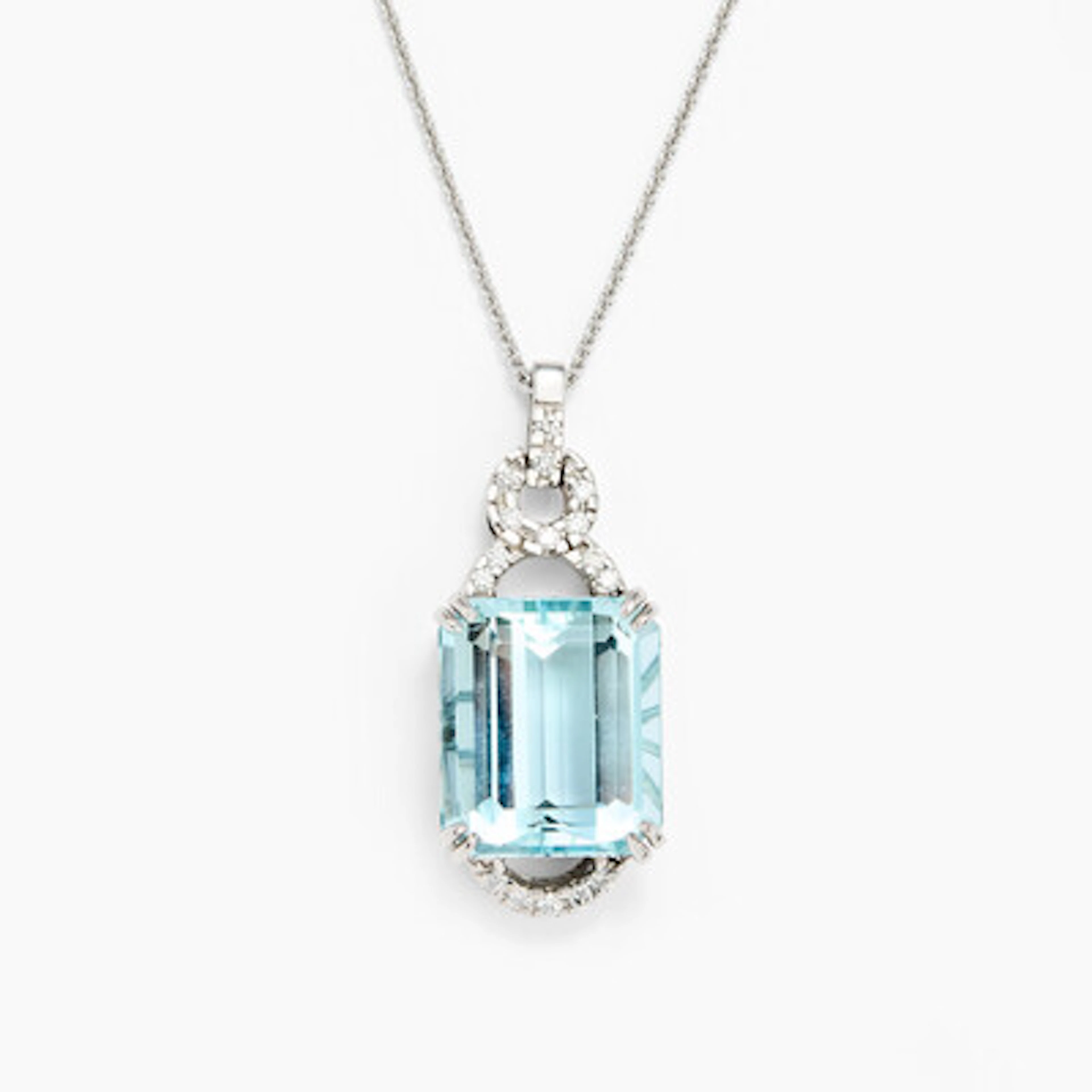 Anheng med akvamarin og diamant David-Andersen