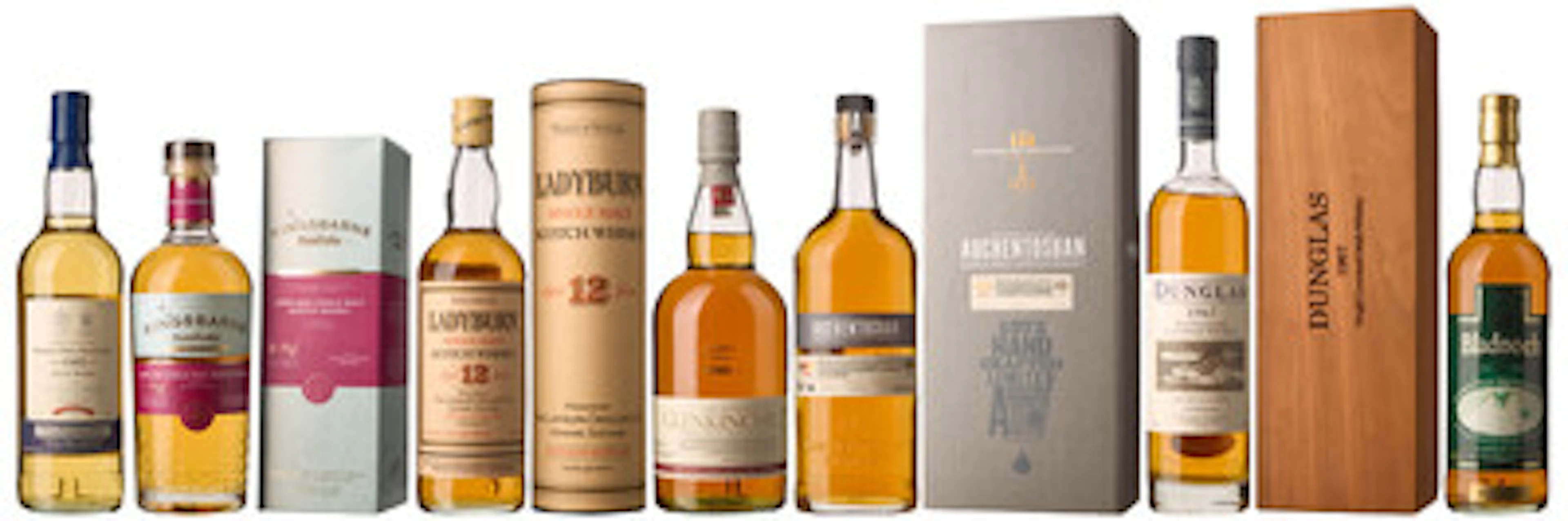 7 x Miks Lowland Skotsk Whisky (Ladyburn, Dunglas, Auchentoshan, St