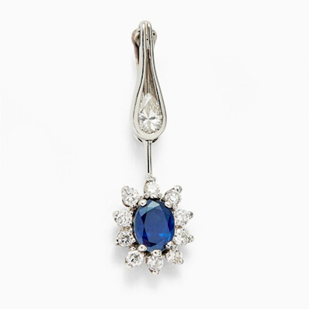 Anheng med safir og diamanter