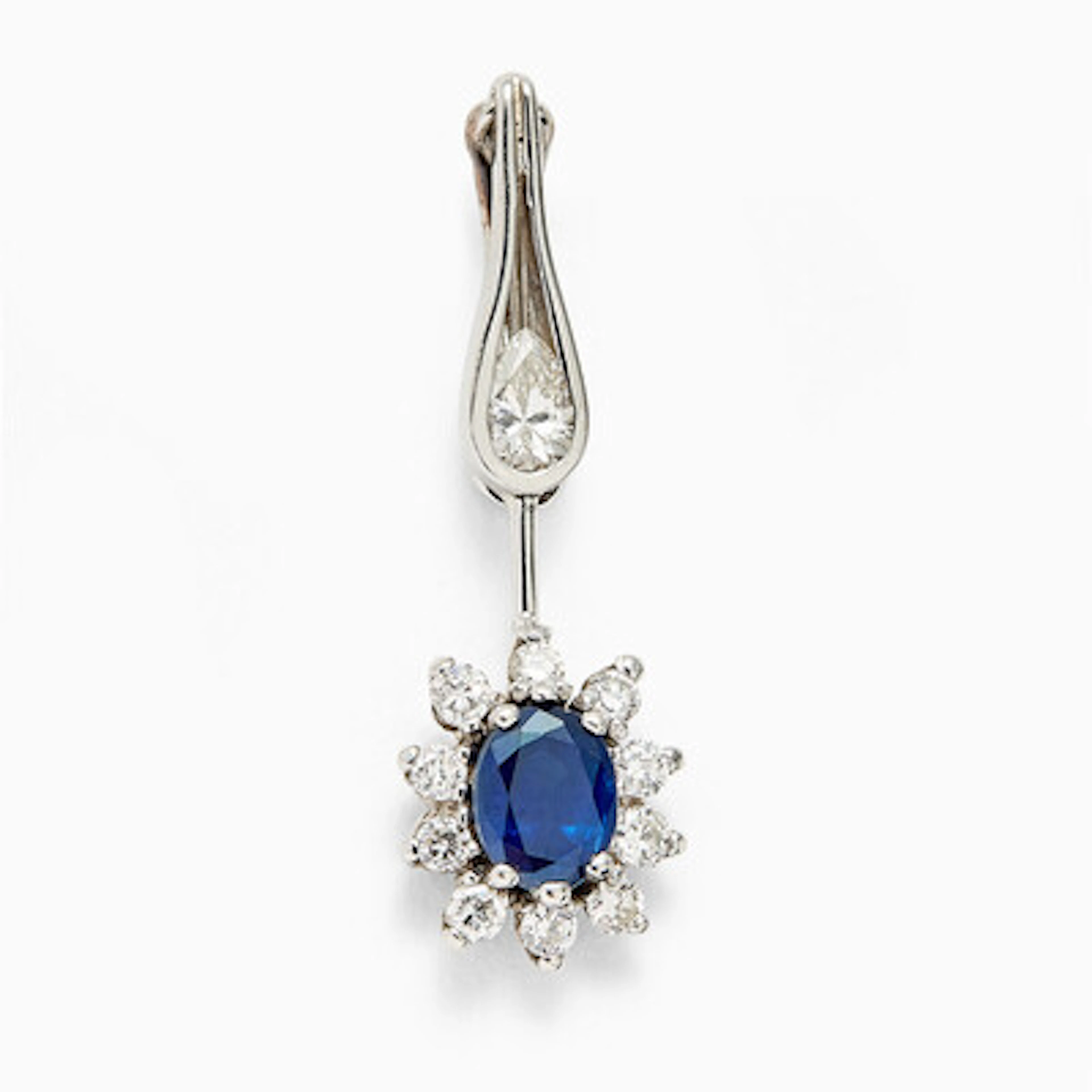 Anheng med safir og diamanter