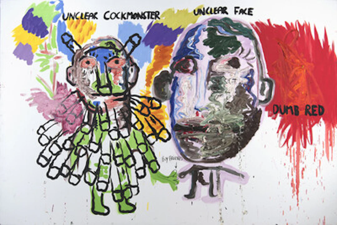"Untitled" (Unclear Cockmonster Unclear Face), 2008 Olje på lerret