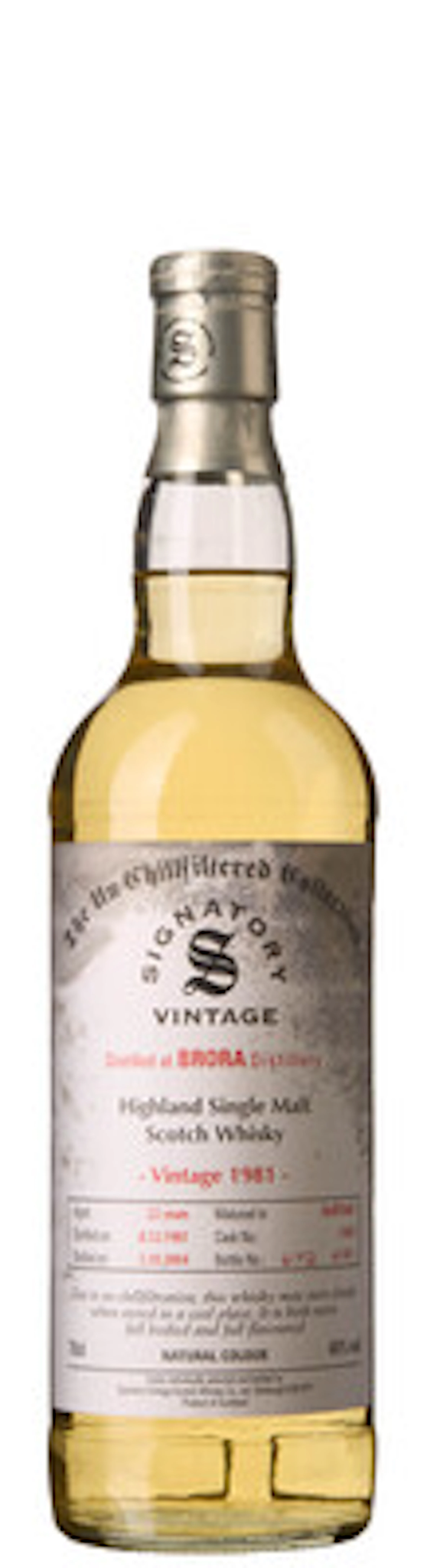 1 x Brora Highland Single Malt Scotch Whisky Signatory Vintage 1981