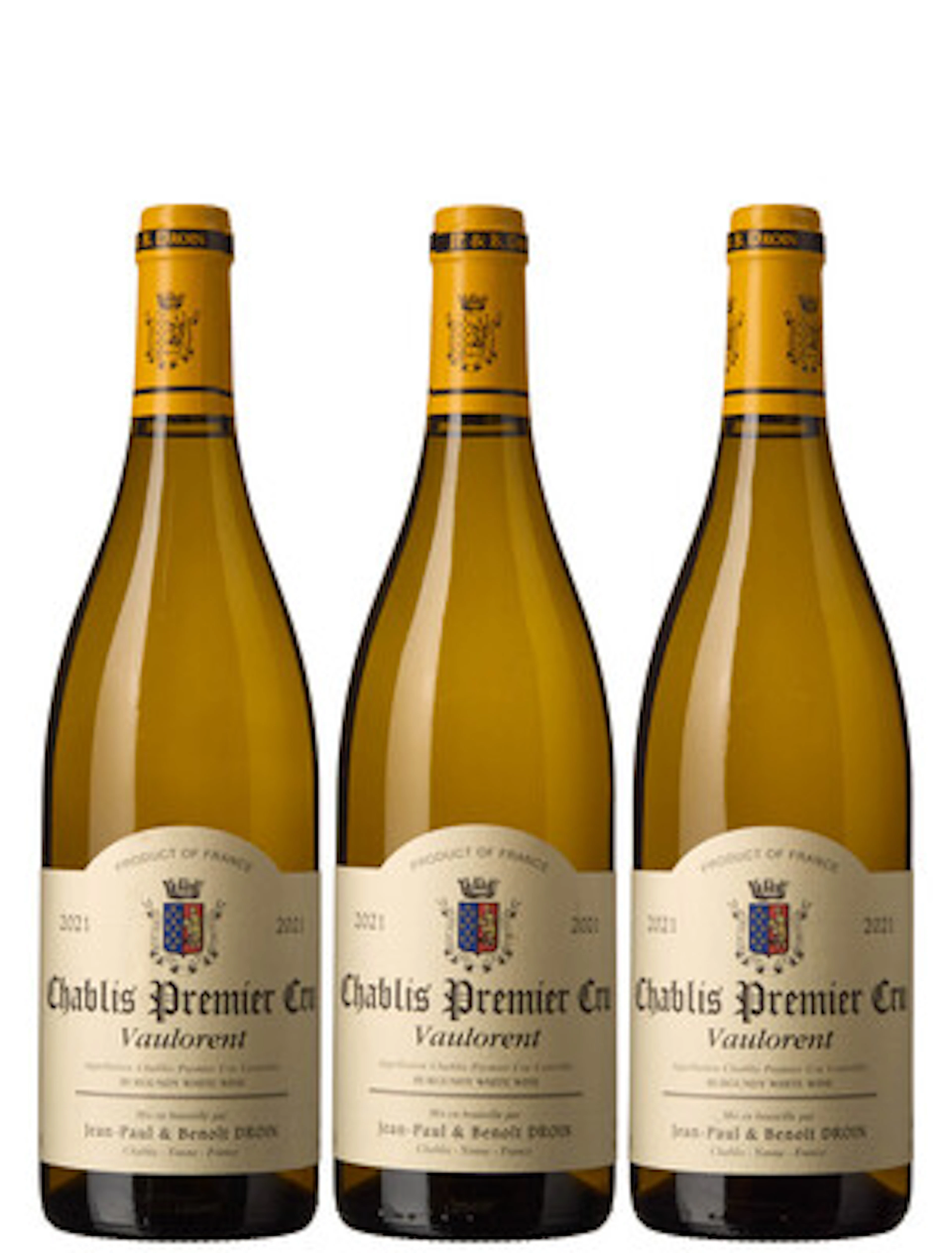 3 x Chablis 1er Cru Vaulorent 2021, Jean-Paul & Benoit Droin