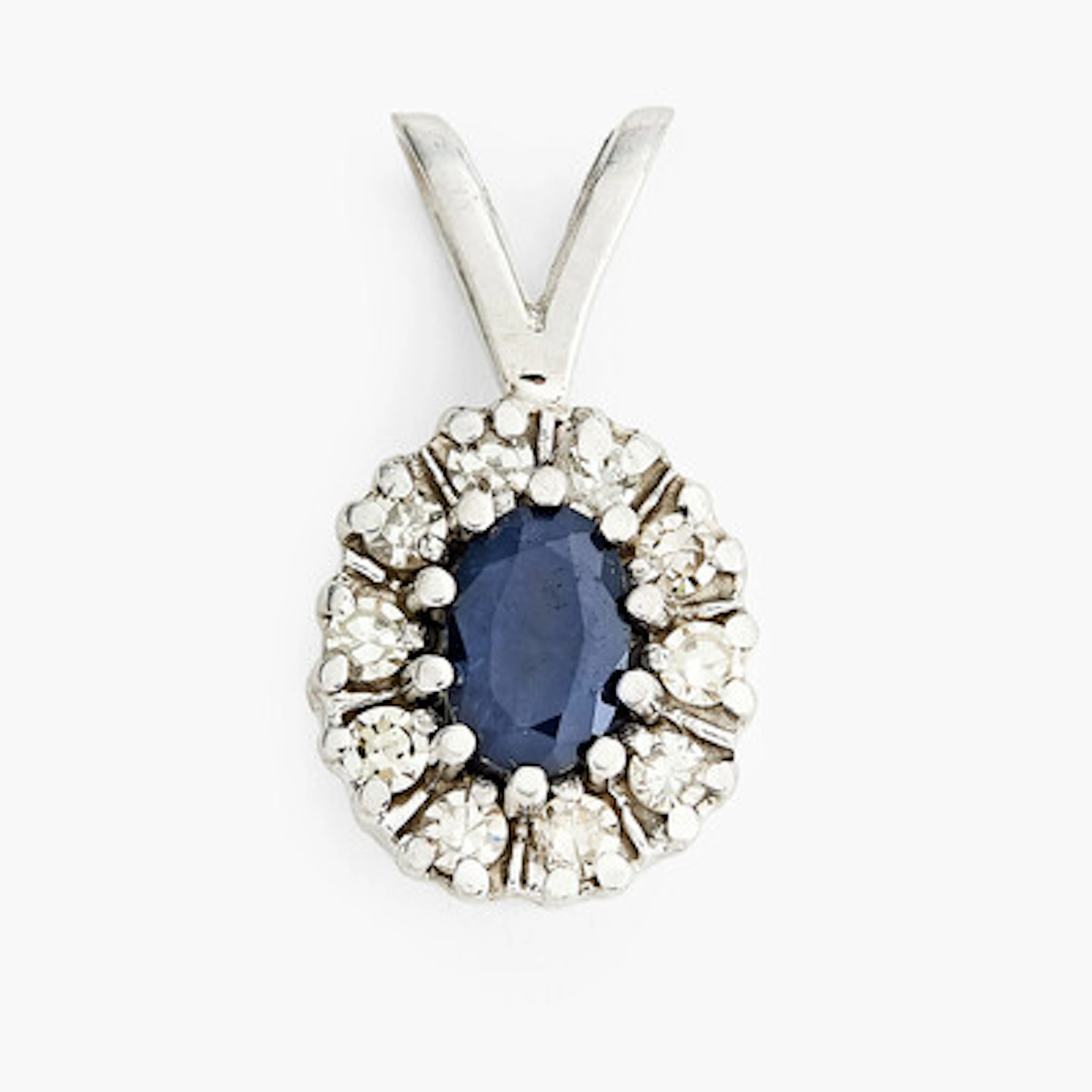 Anheng med safir og diamanter