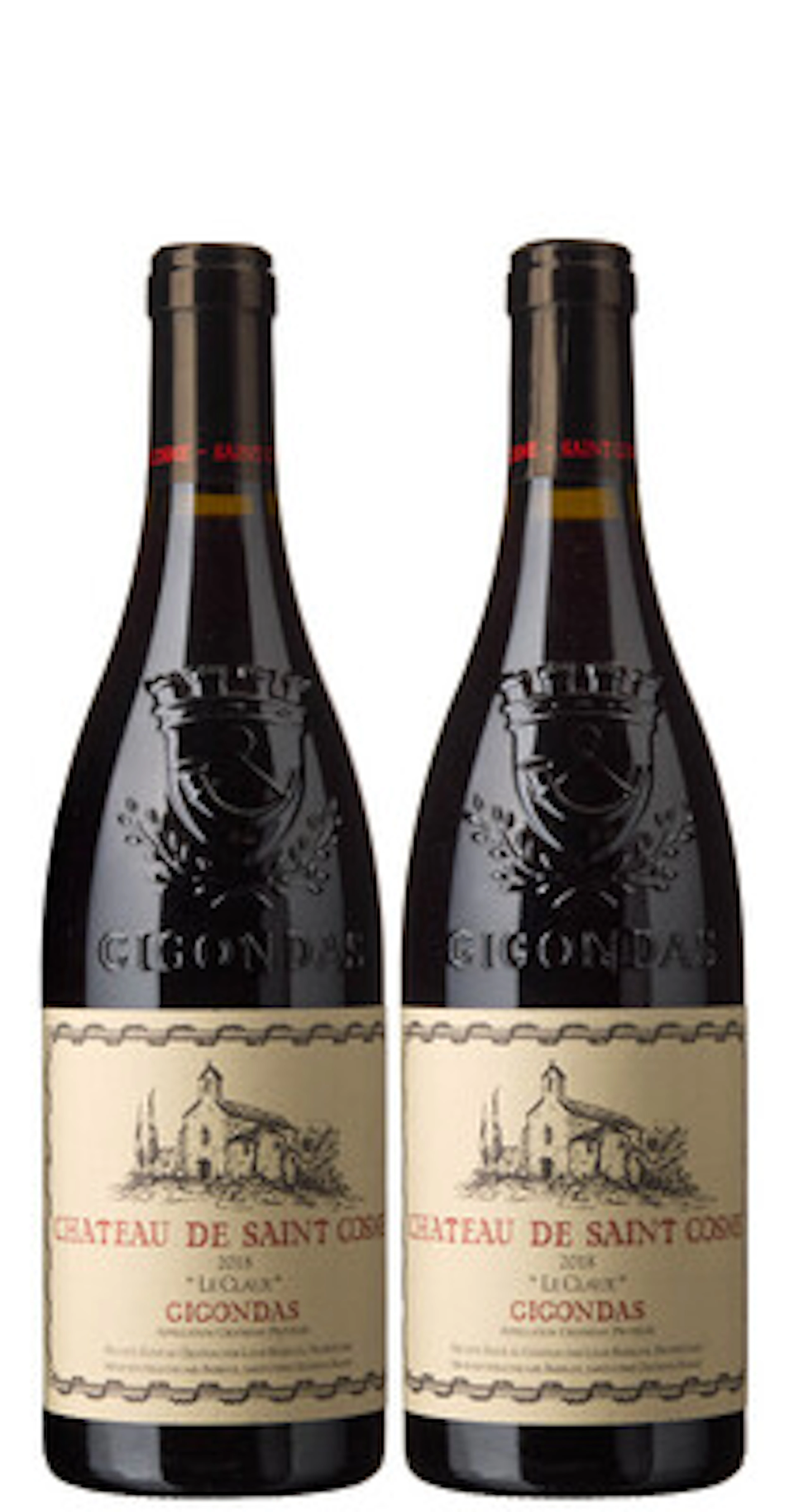 2 x Gigondas Le Claux 2018, Chateau de Saint Cosme