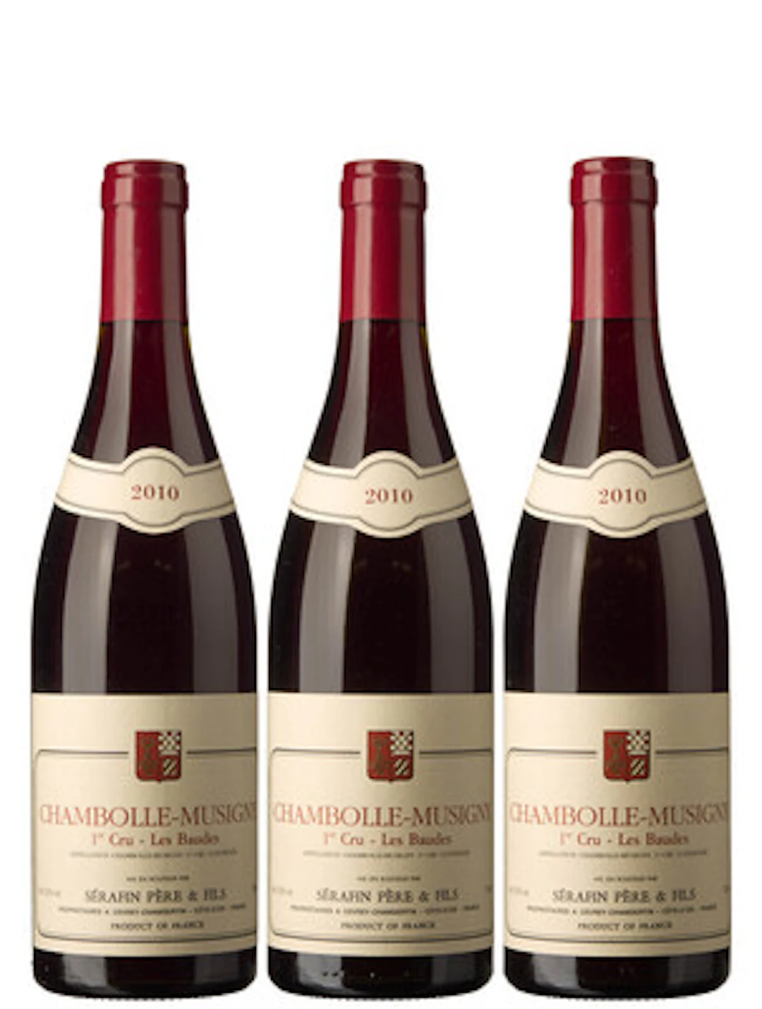 3 x Chambolle-Musigny 1er Cru Les Baudes 2010, Serafin Pere & Fils