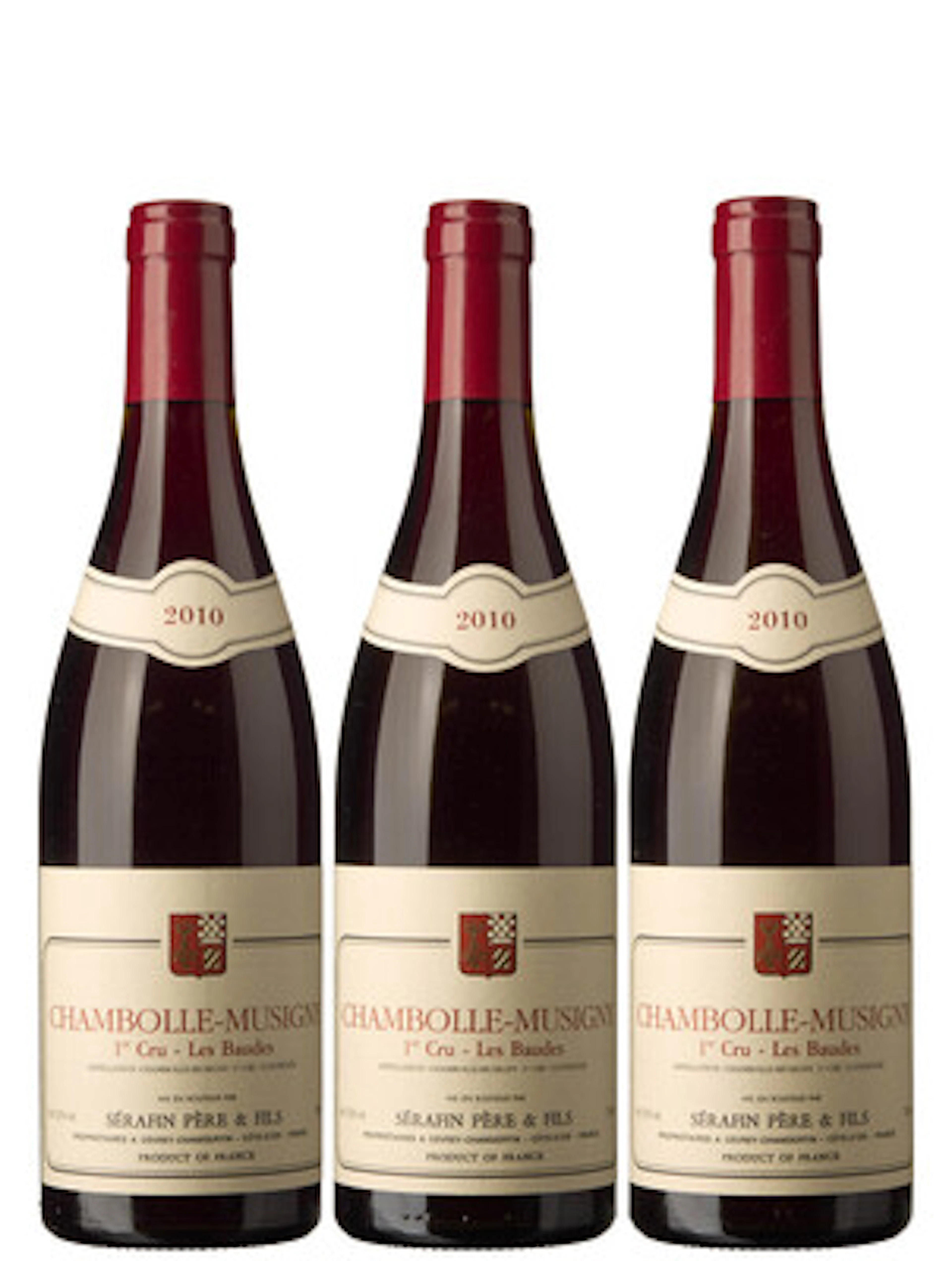 3 x Chambolle-Musigny 1er Cru Les Baudes 2010, Serafin Pere & Fils