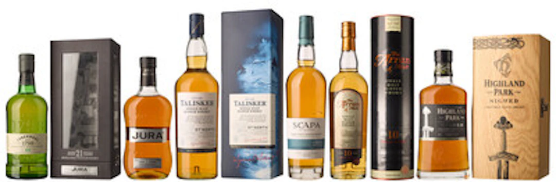 6 x Miks Island Skotsk Whisky (Highland Park, Jura, Talisker, Scapa